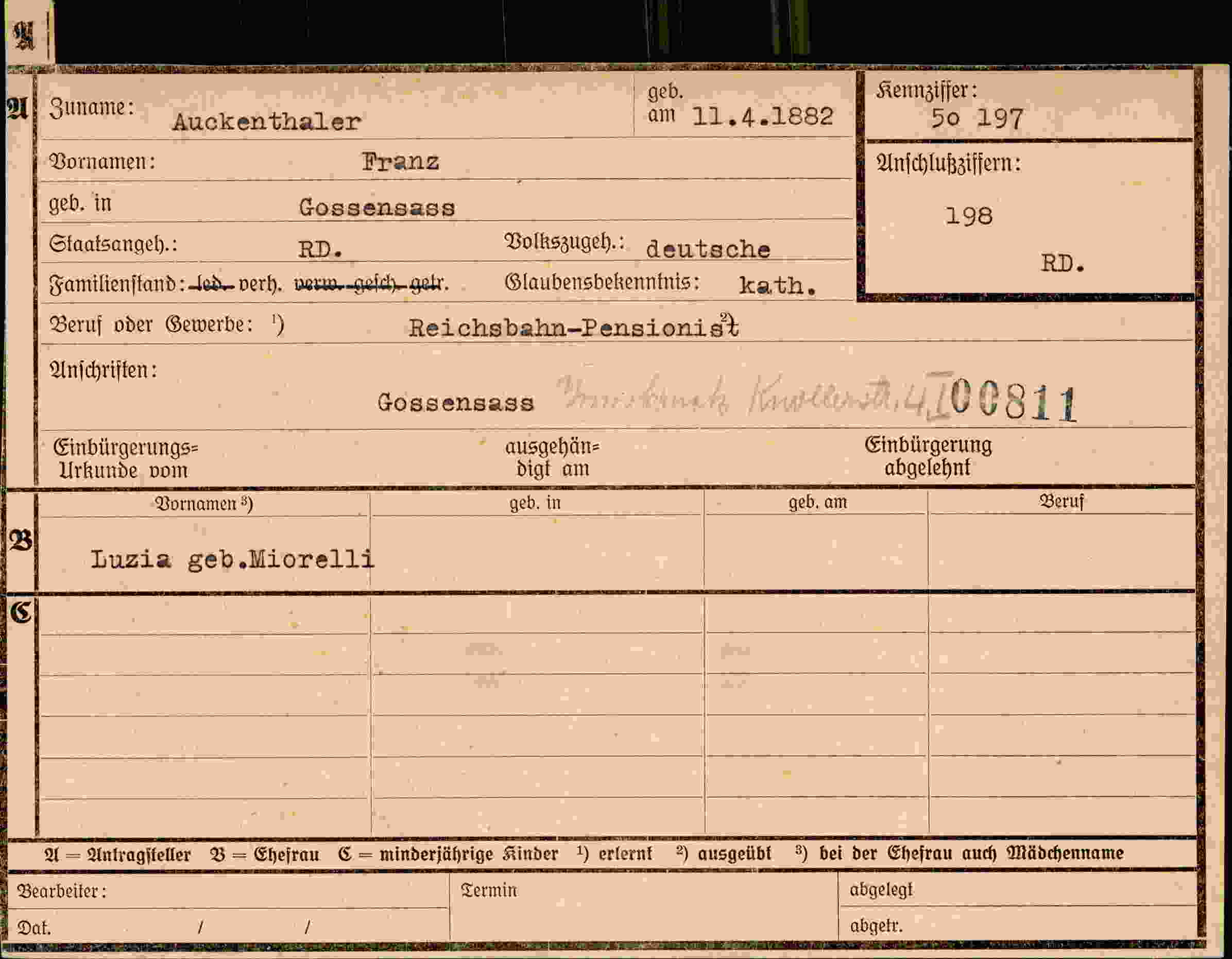 Dokument für Franz Auckenthaler