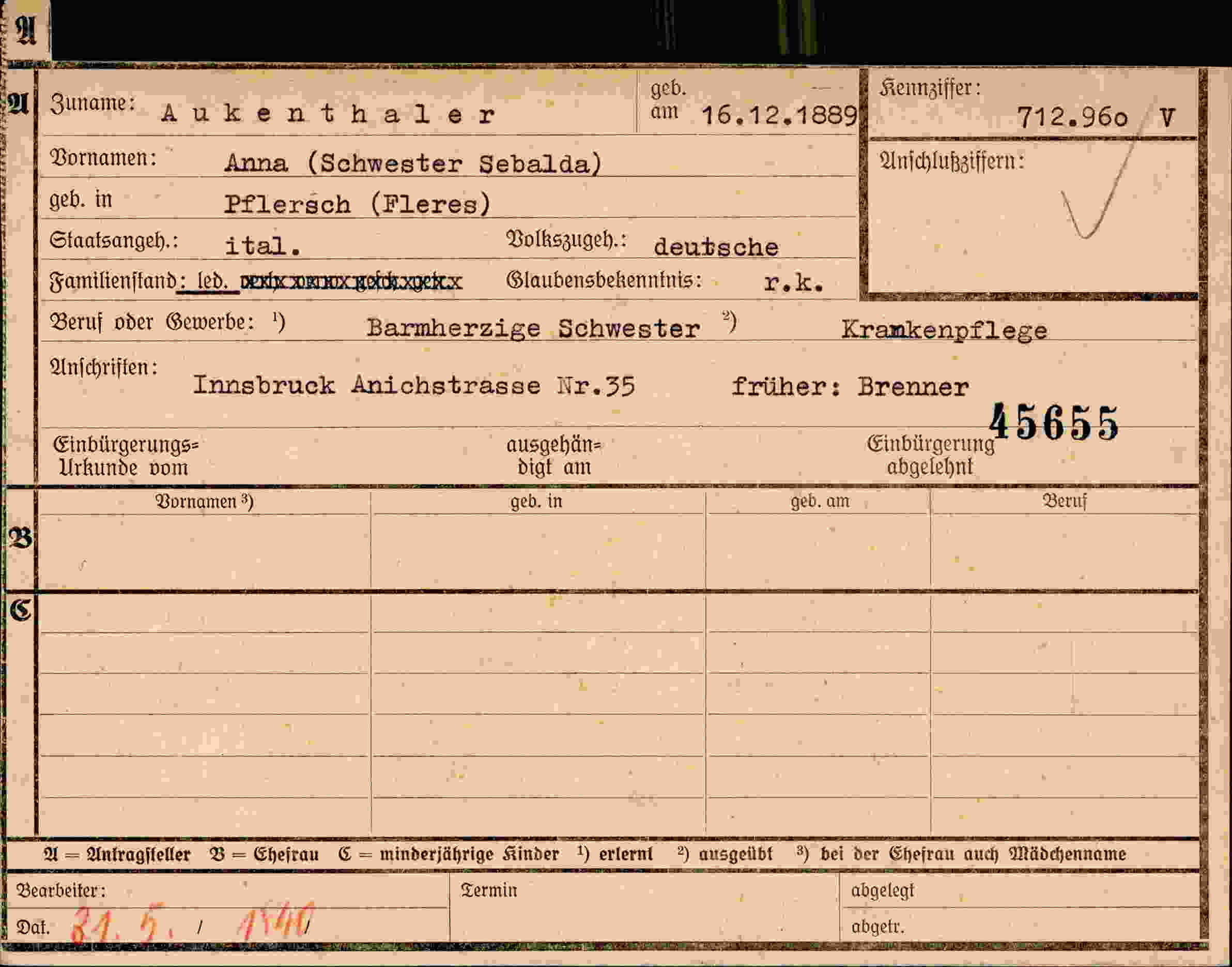 Dokument für Anna Aukenthaler