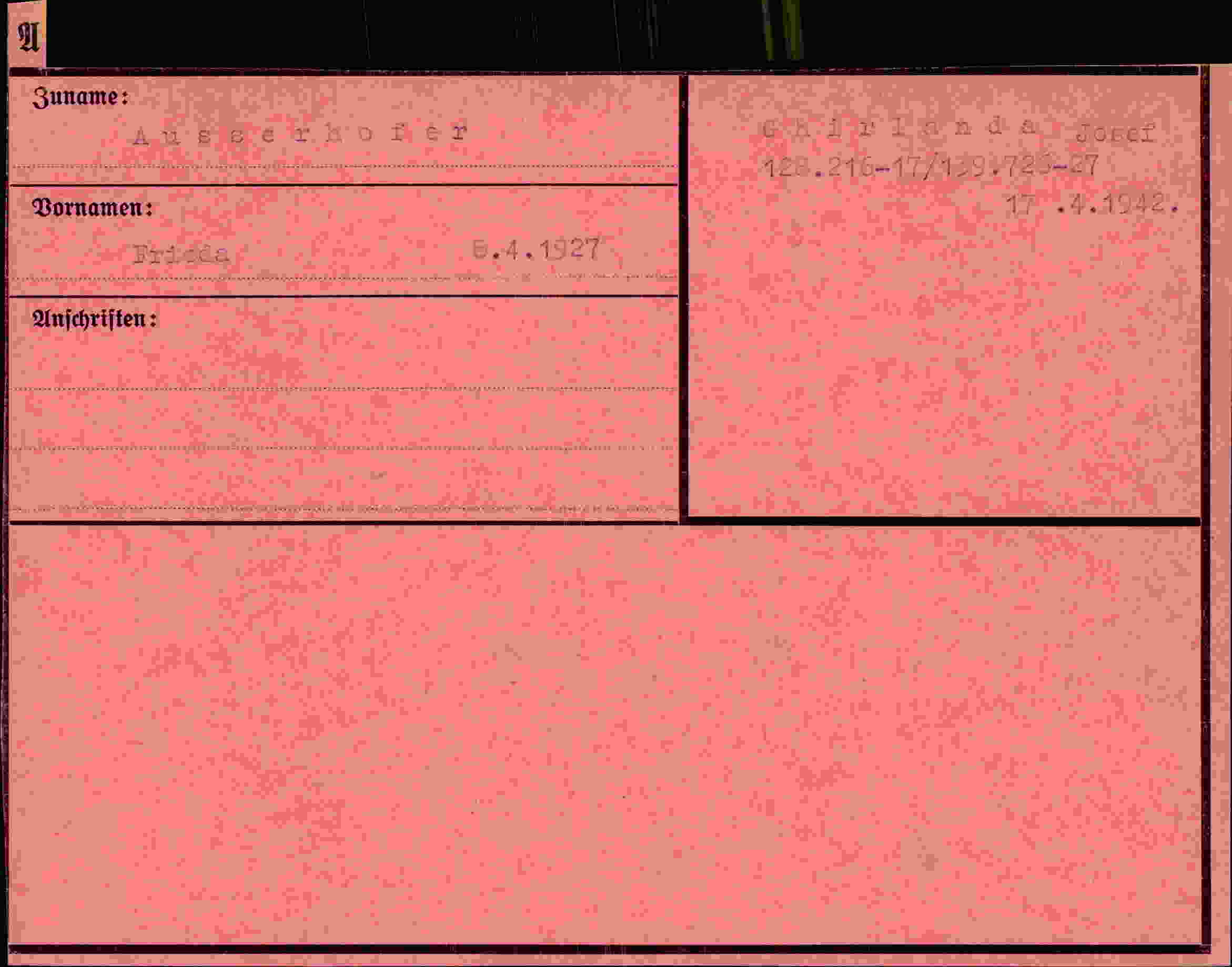 Vorderseite des Dokuments