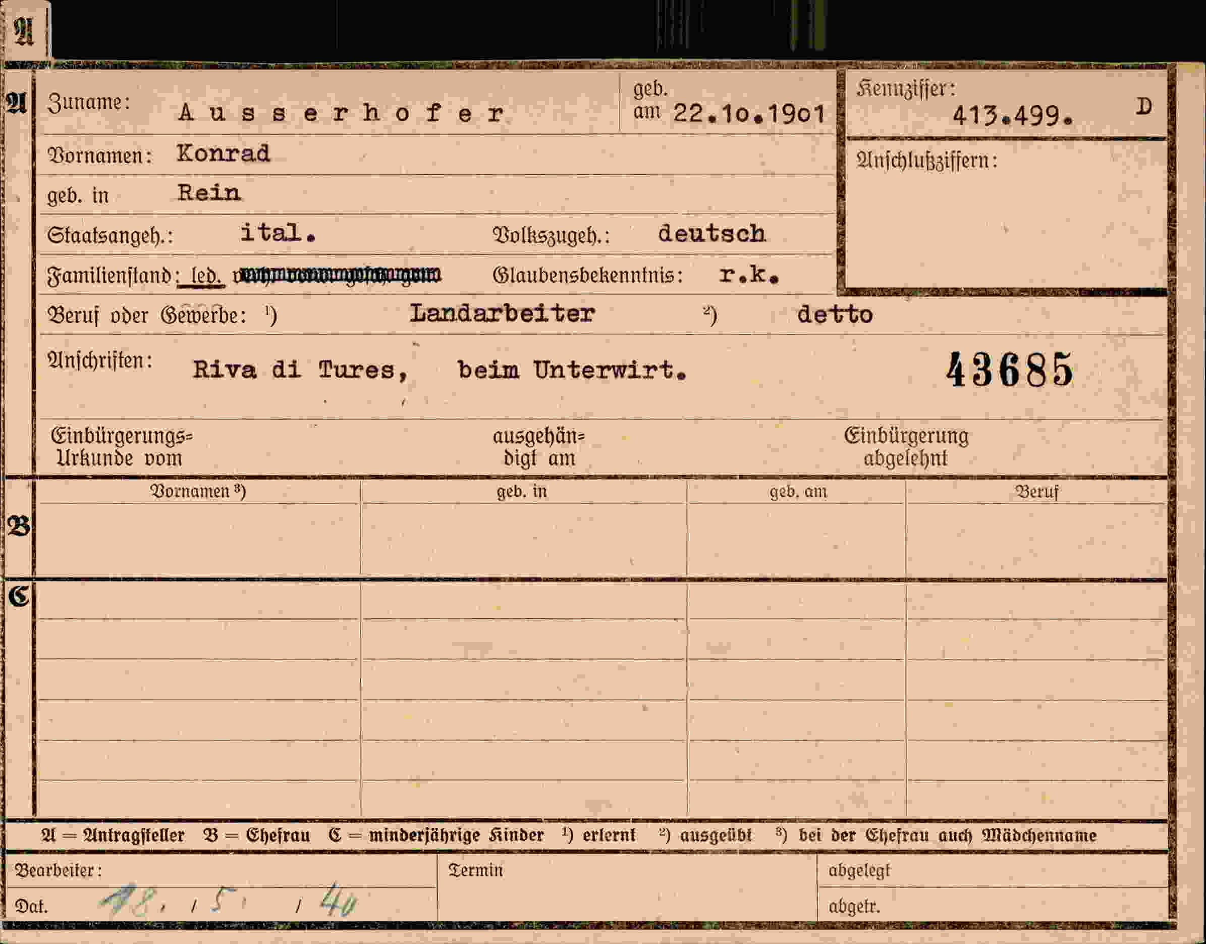 Dokument für Konrad Ausserhofer