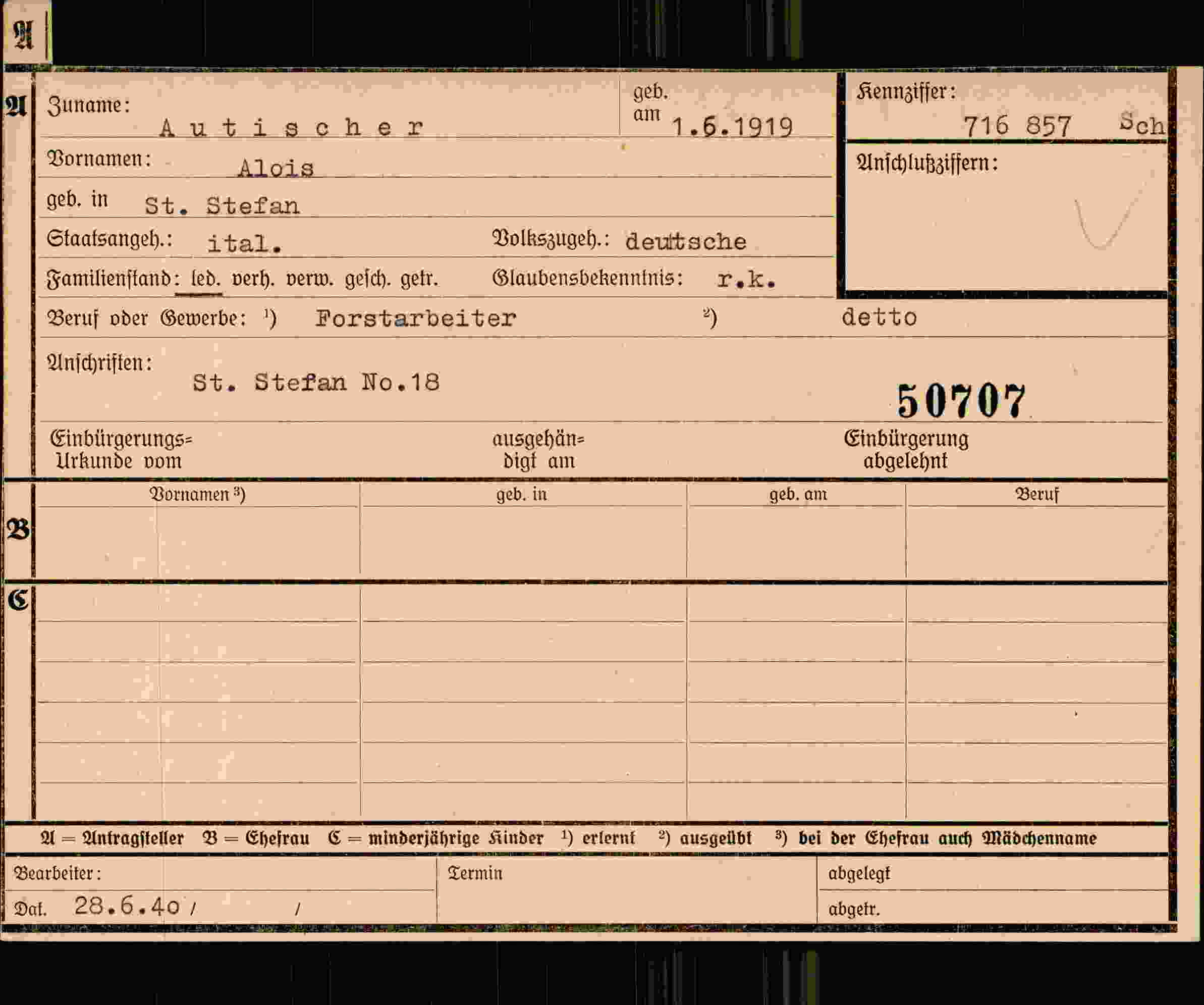 Dokument für Alois Autischer