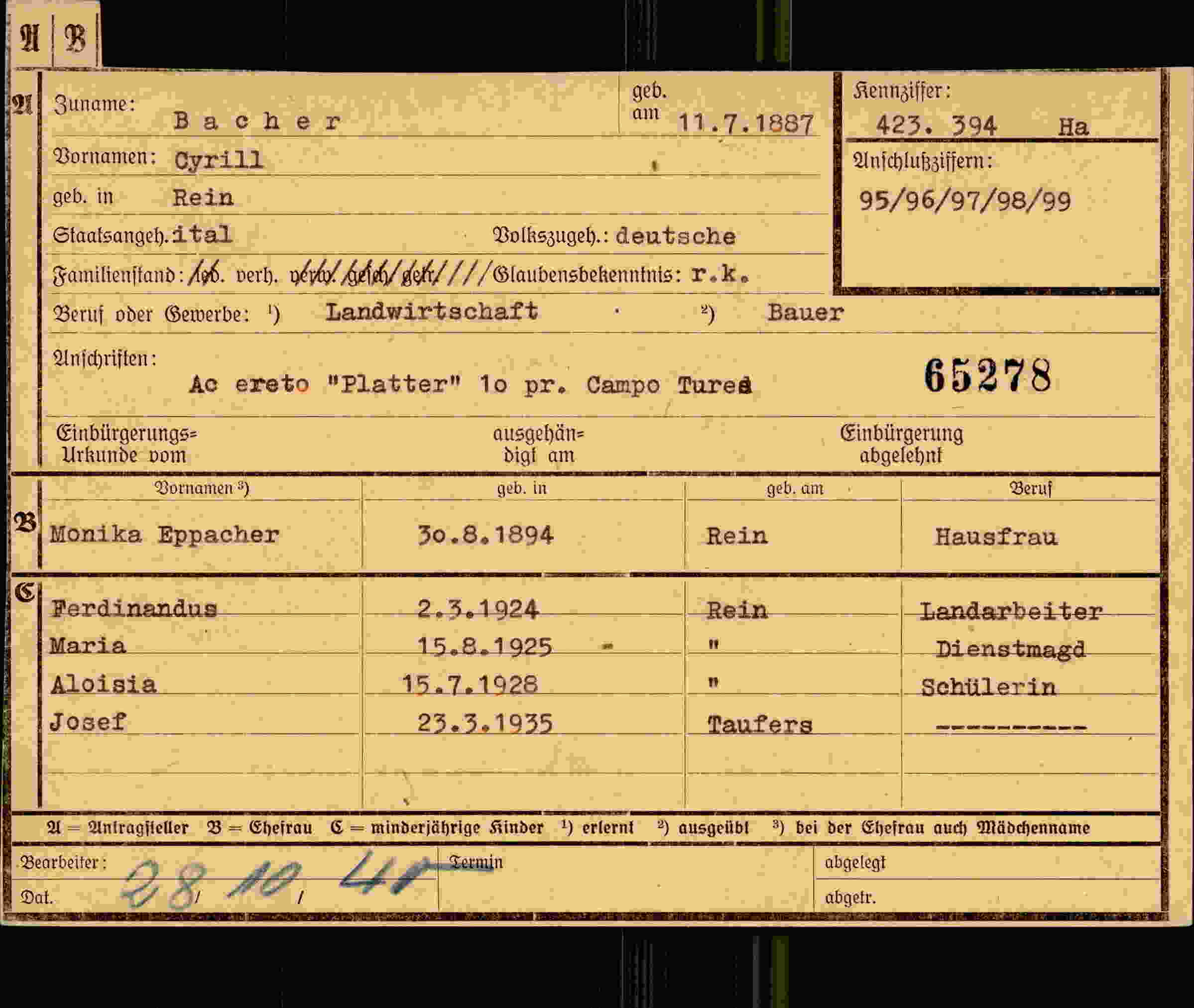 Dokument für Cyrill Bacher