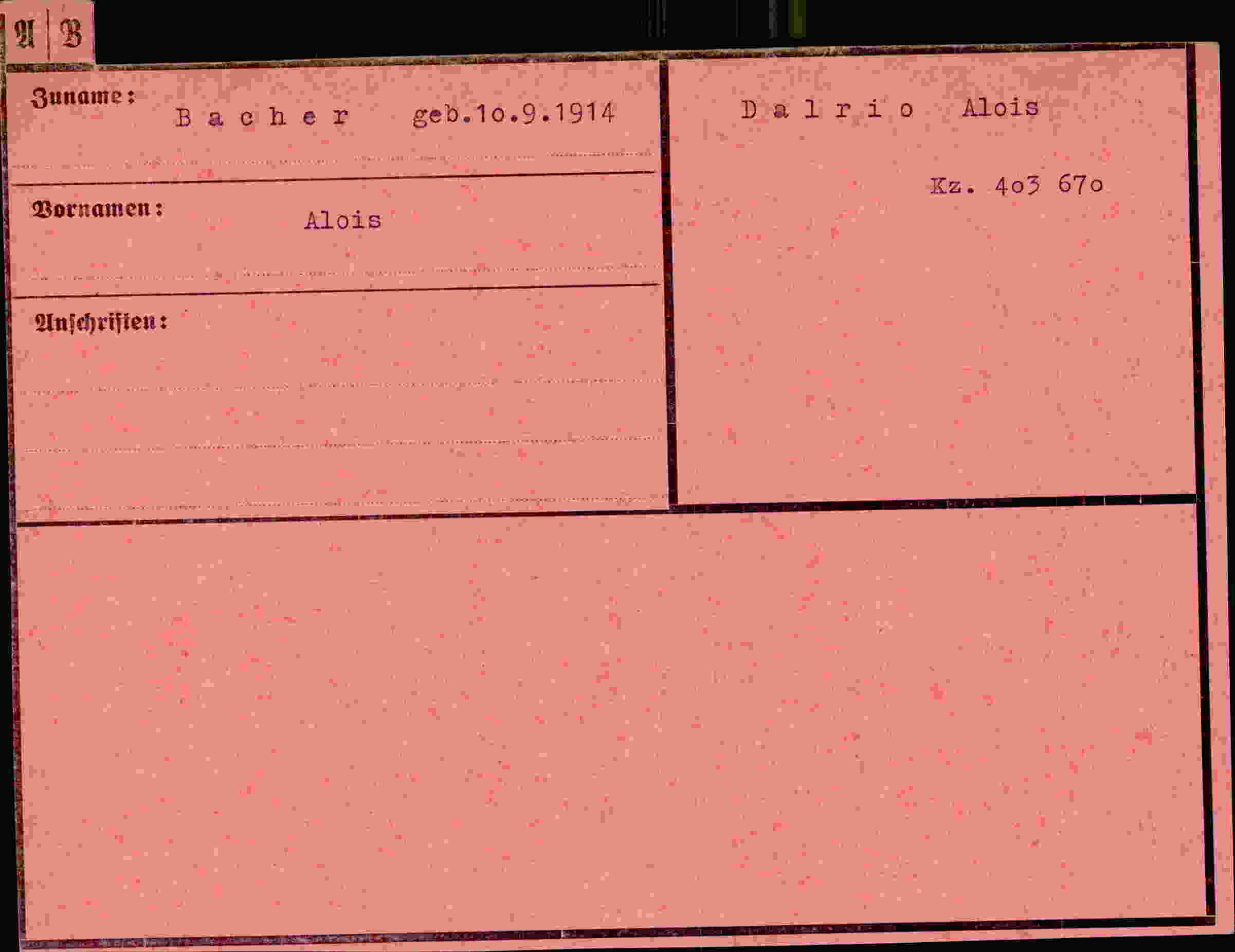 Dokument für Alois Bacher