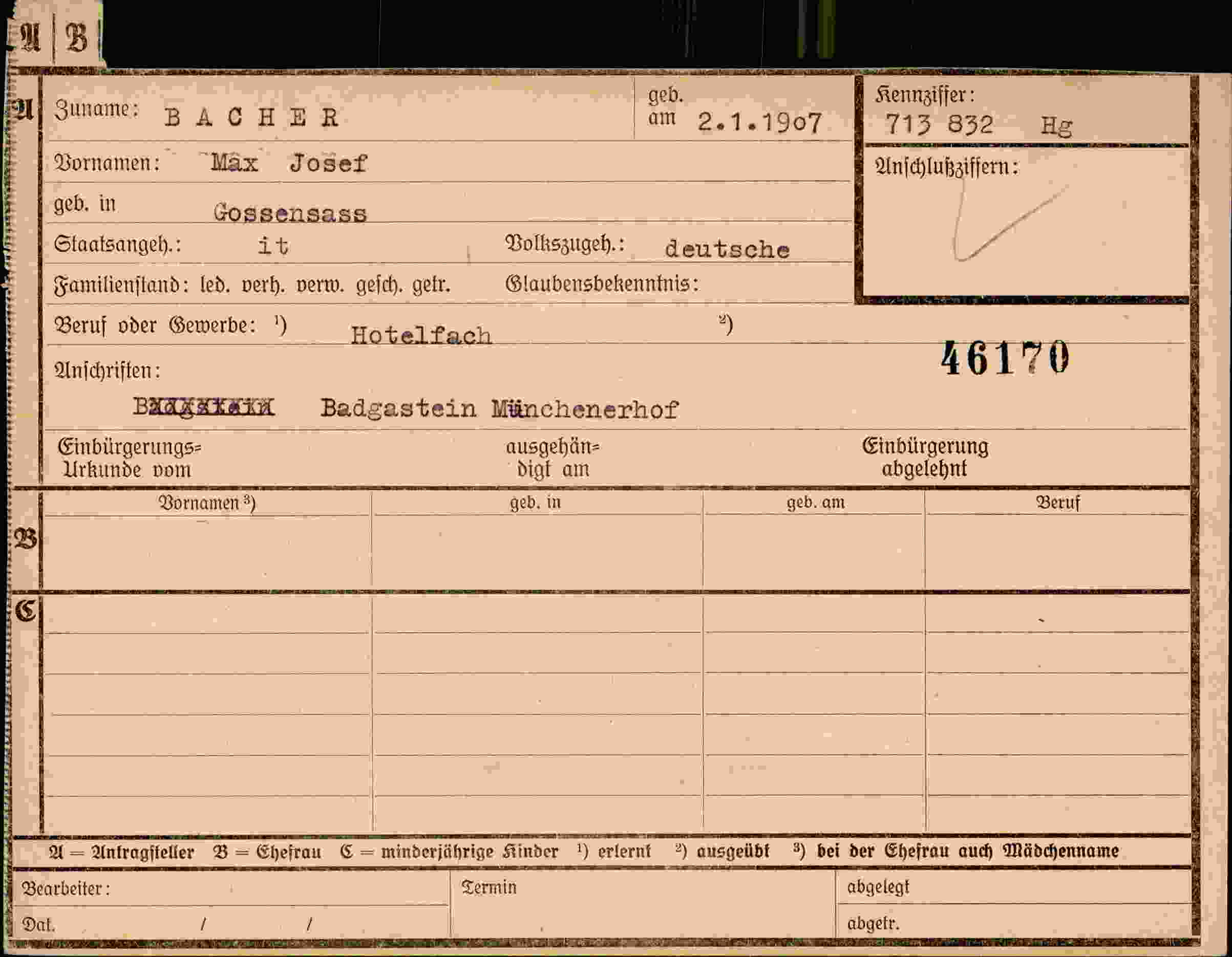 Vorderseite des Dokuments