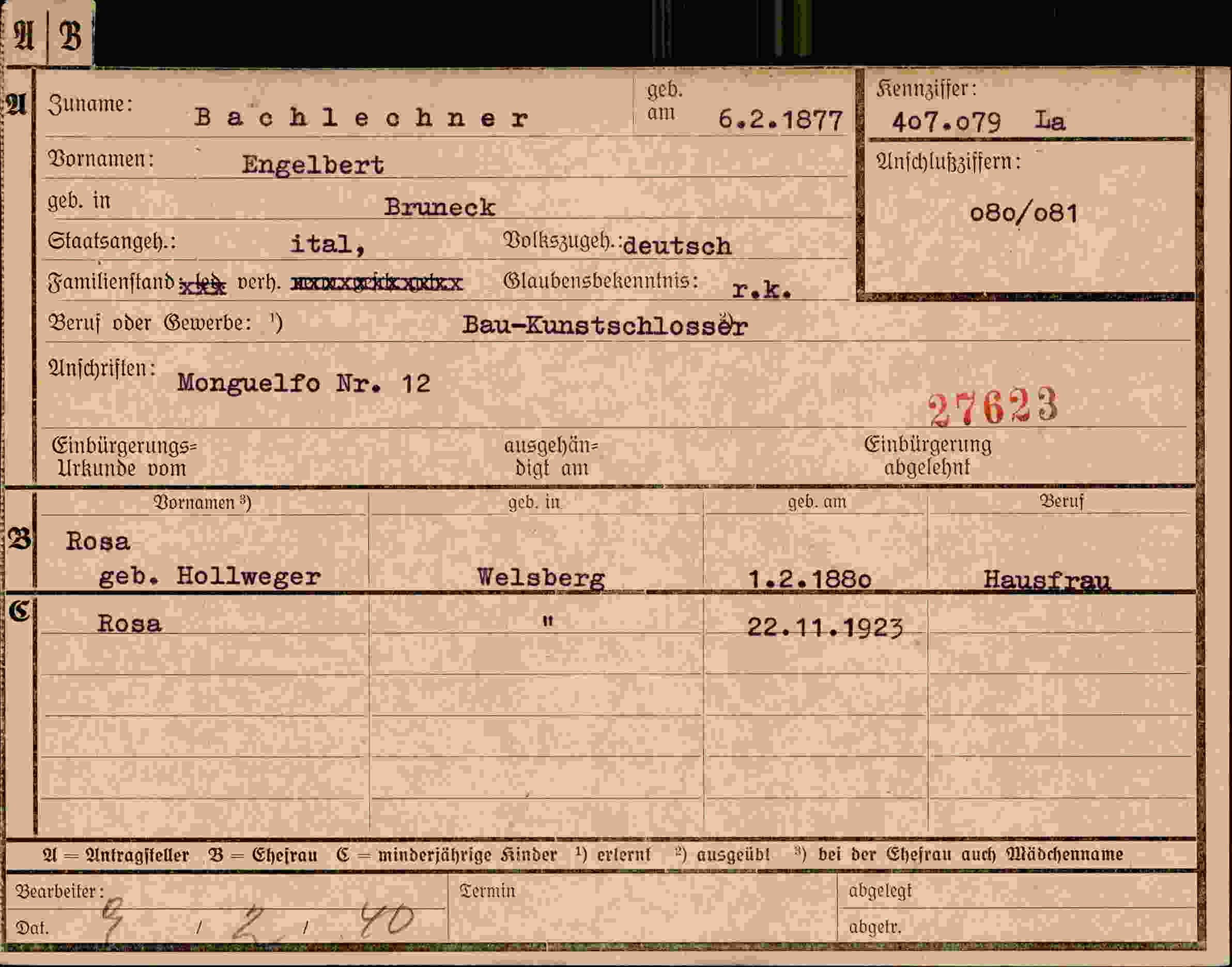 Dokument für Engelbert Bachlechner