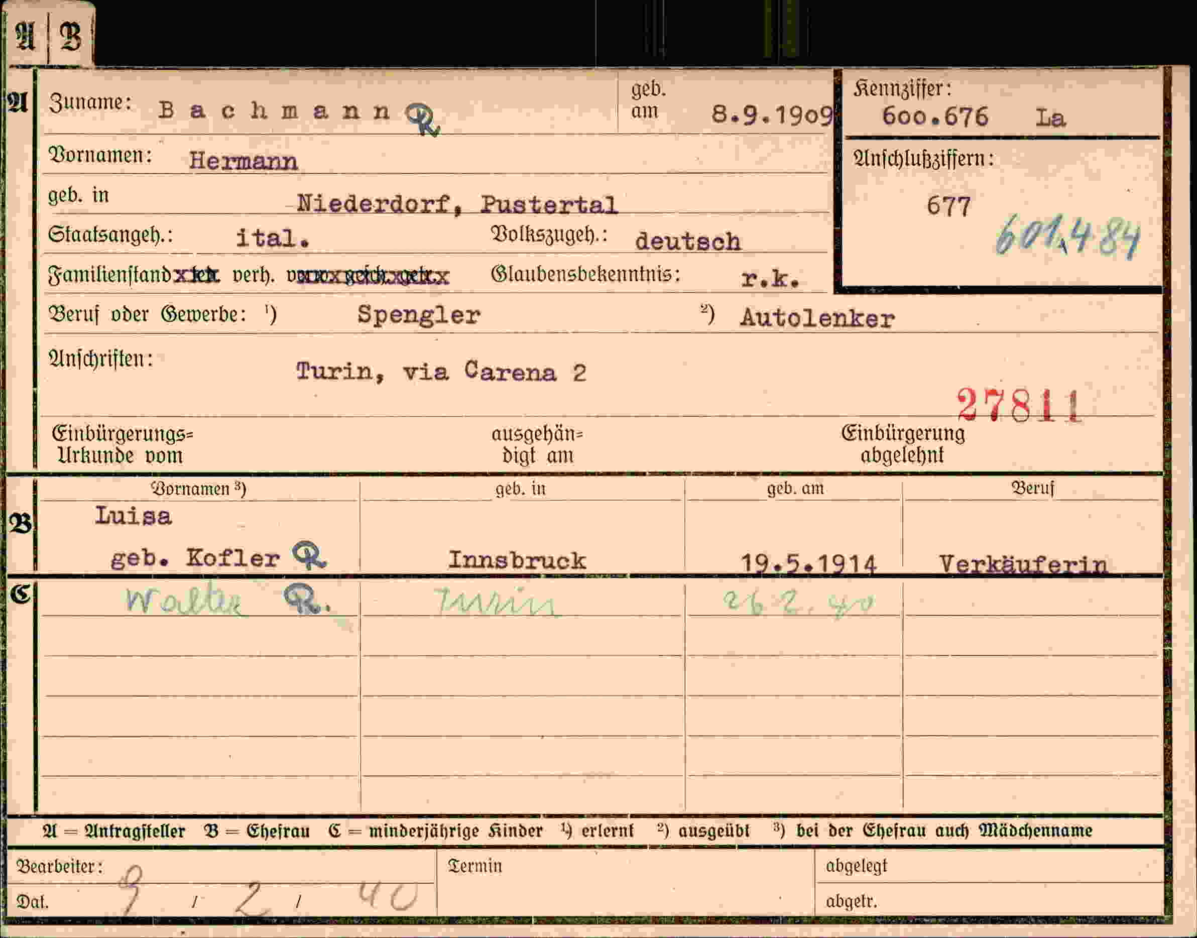 Dokument für Hermann Bachmann