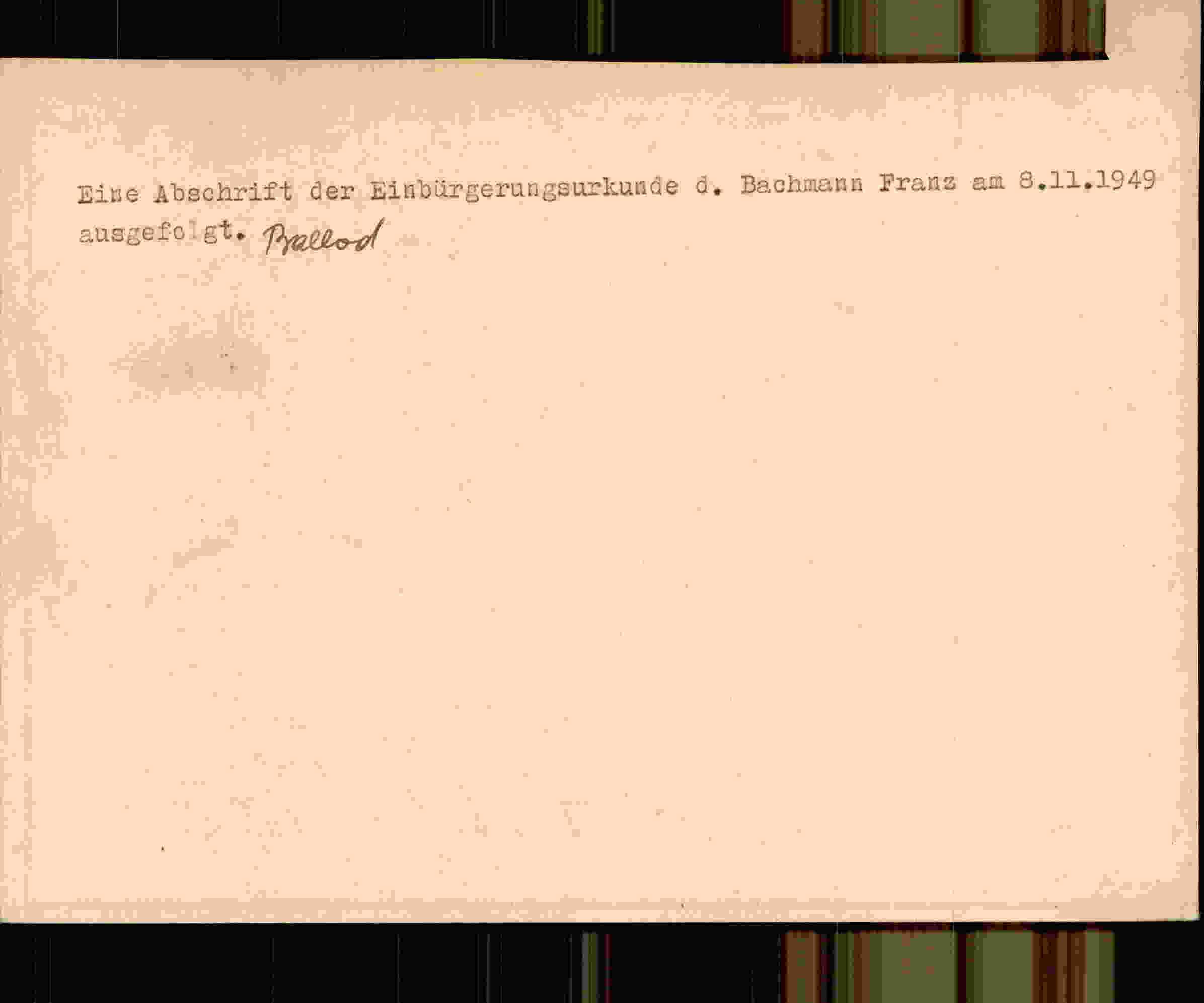 Rückseite des Dokuments