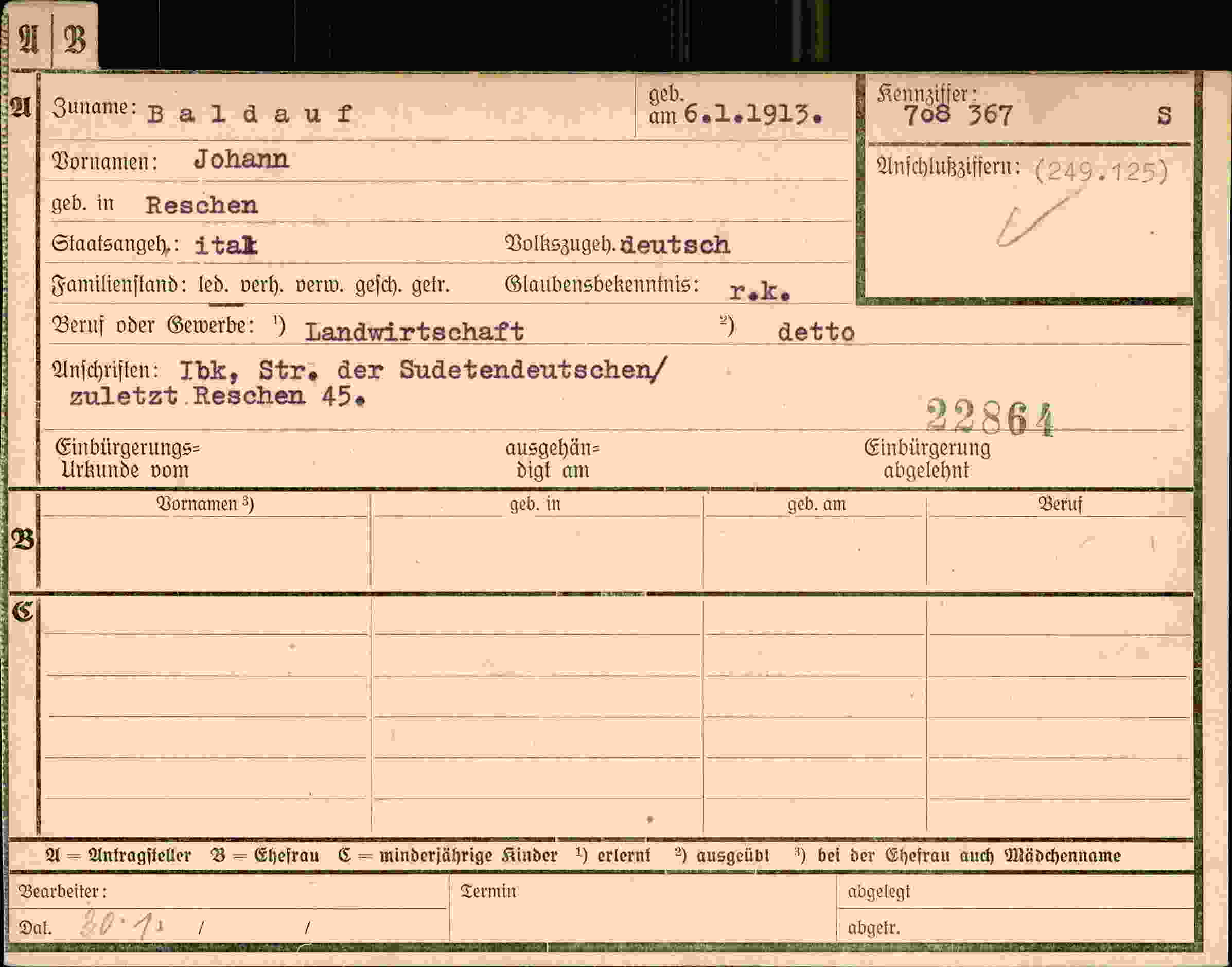 Dokument für Johann Baldauf