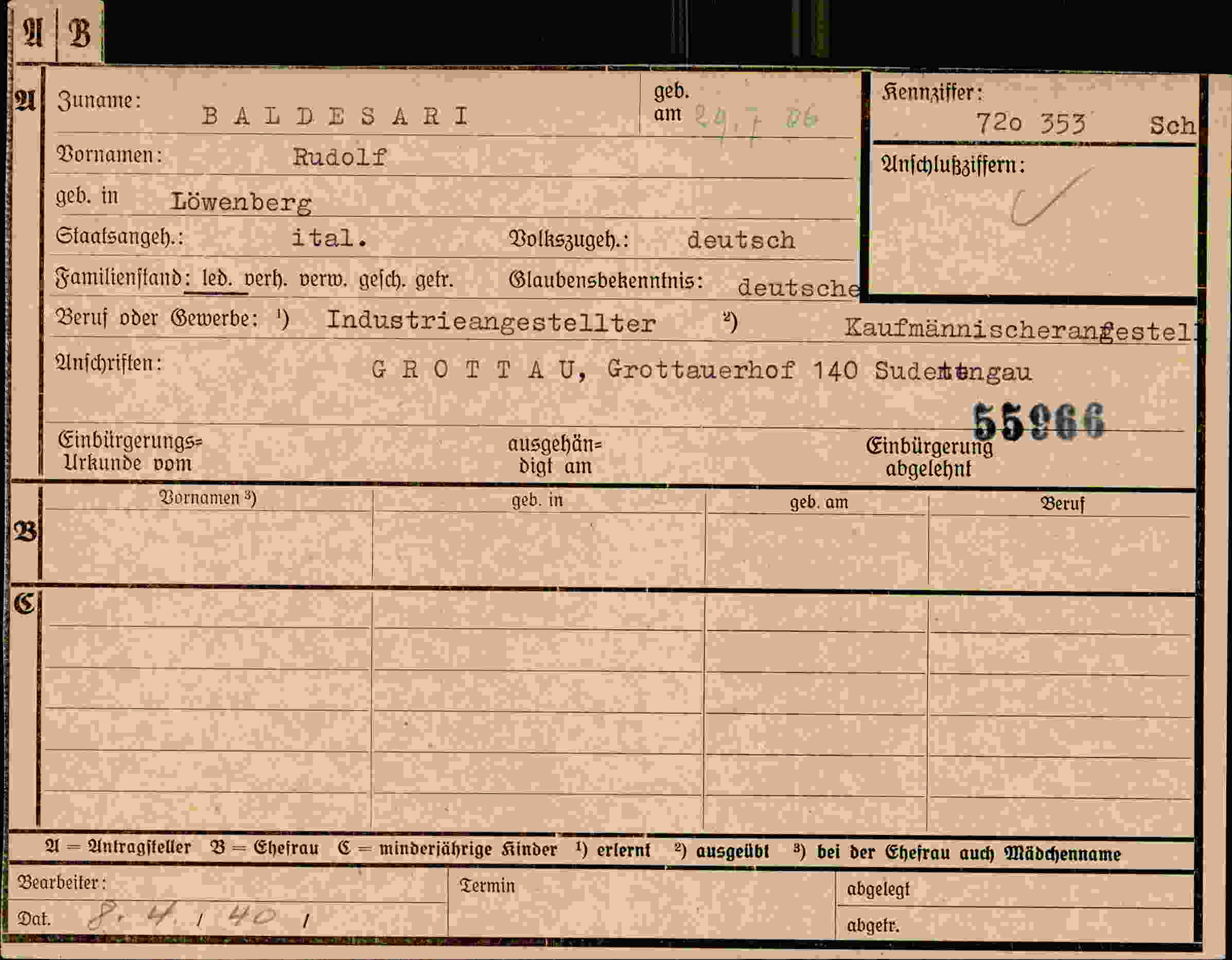 Dokument für Rudolf Baldesari