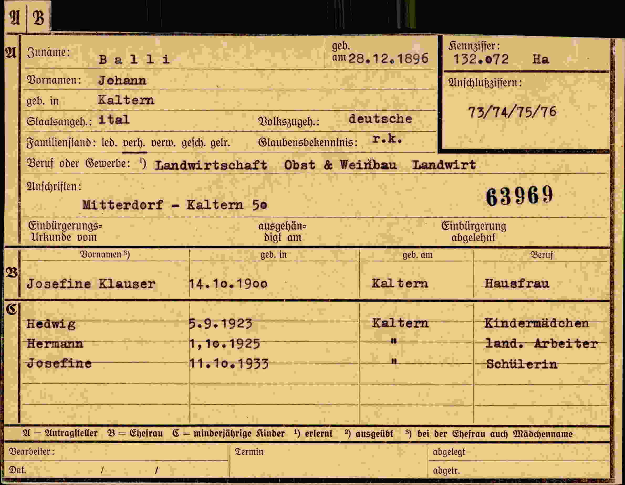 Dokument für Johann Balli