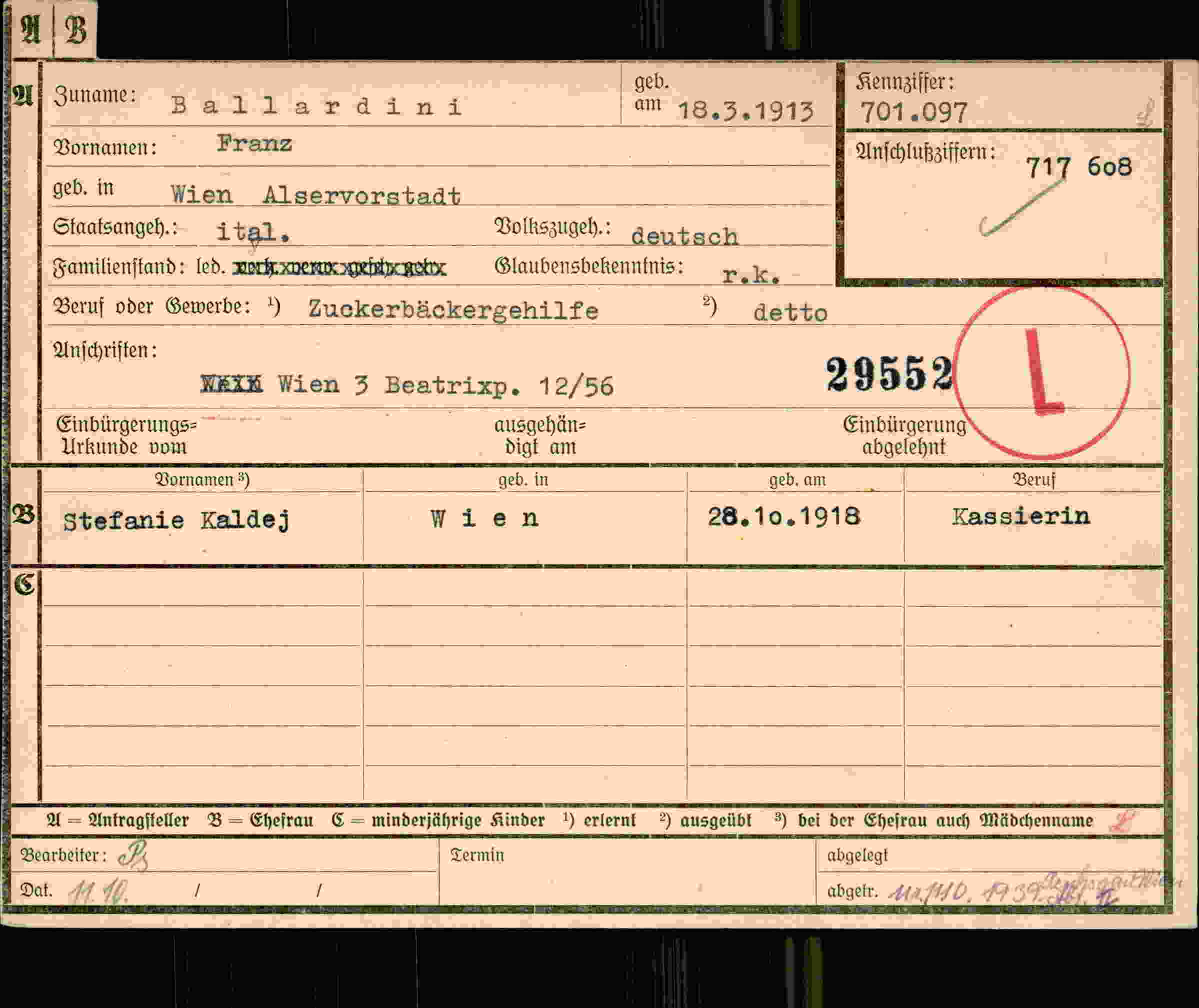 Dokument für Franz Ballardini