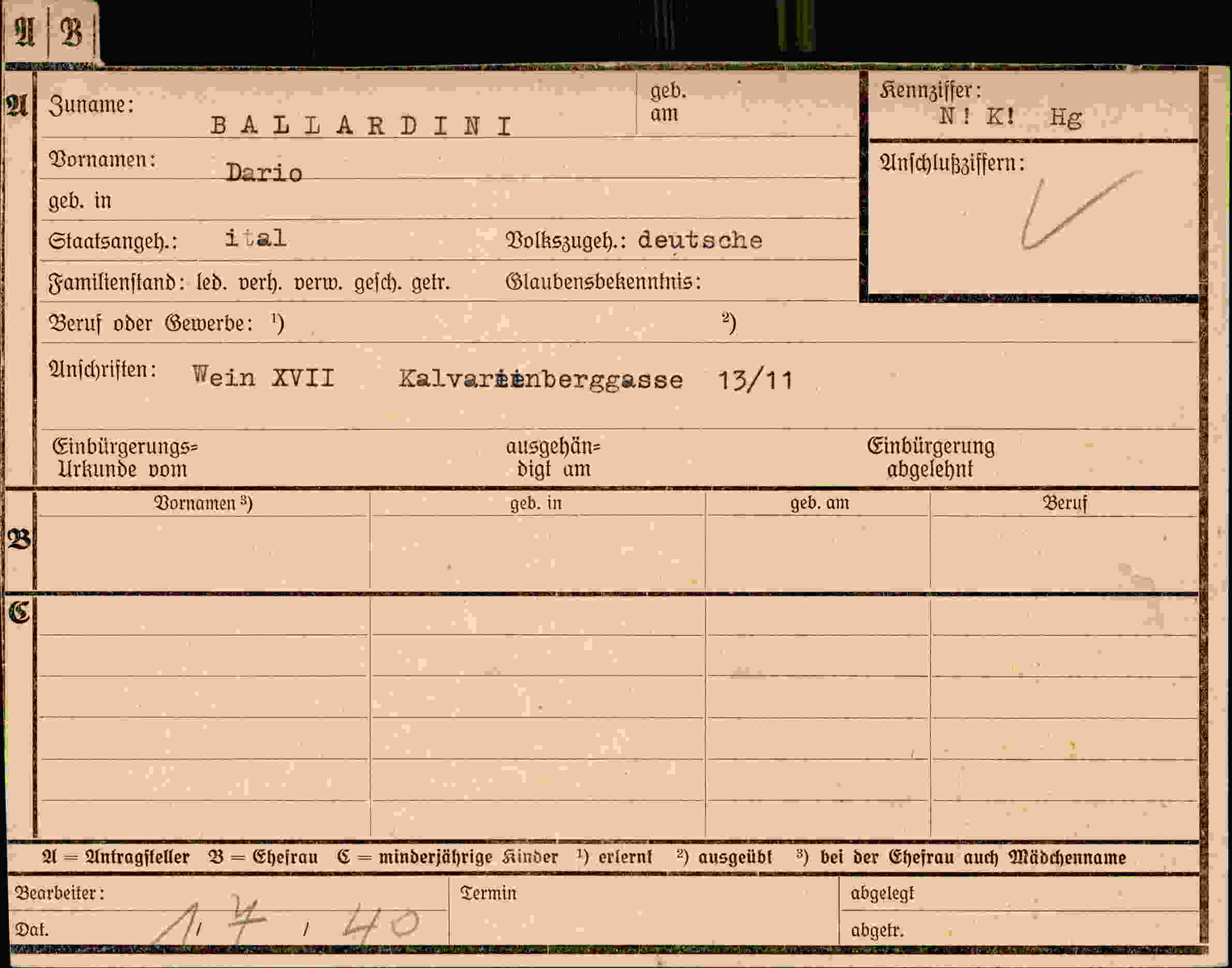 Dokument für Dario Ballardini