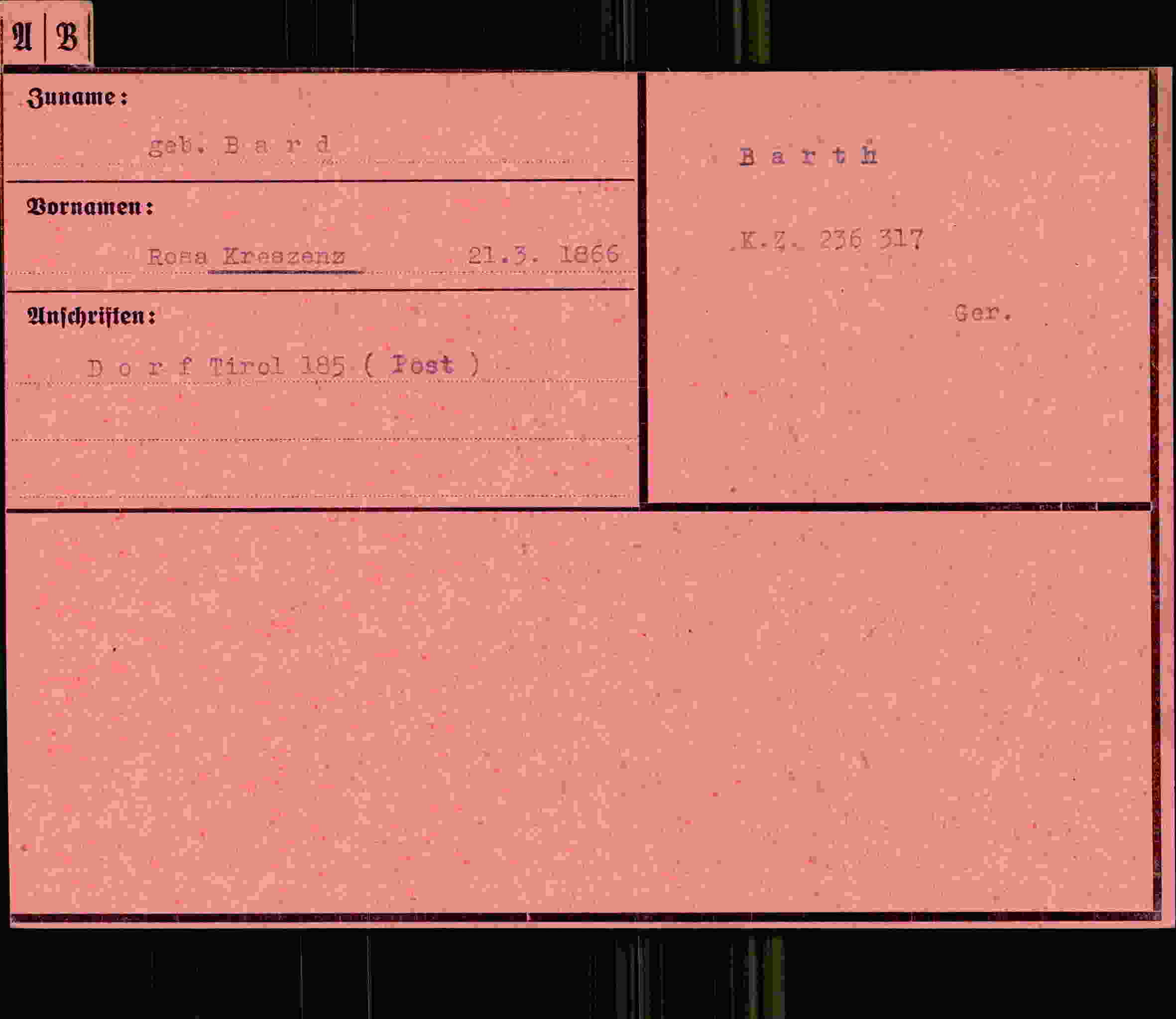 Vorderseite des Dokuments