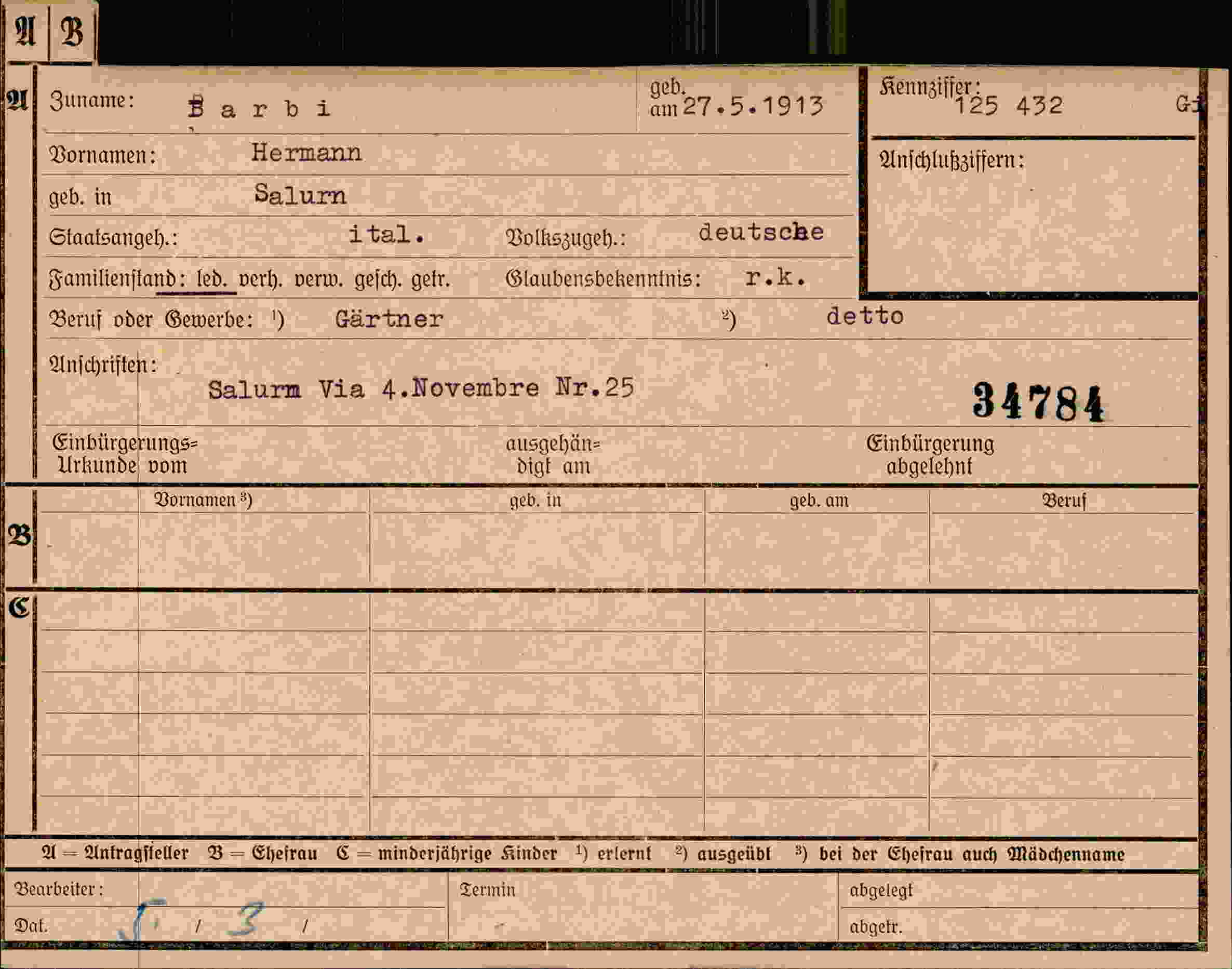 Dokument für Hermann Barbi