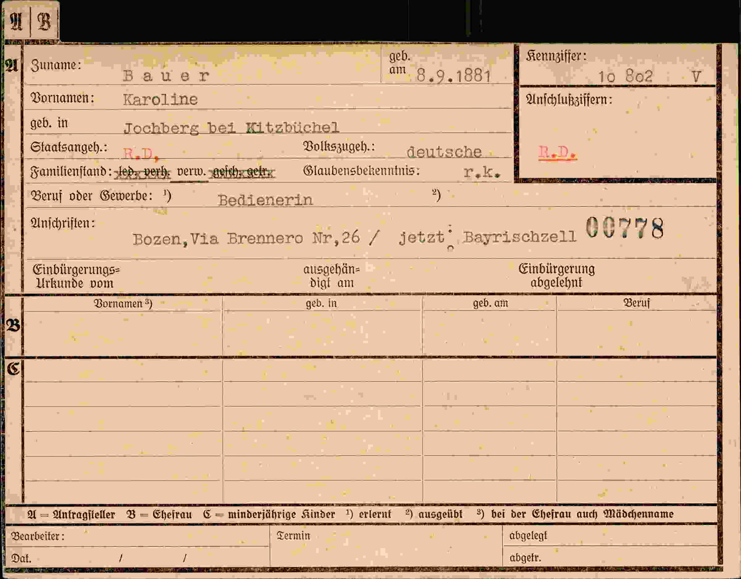 Dokument für Karoline Bauer