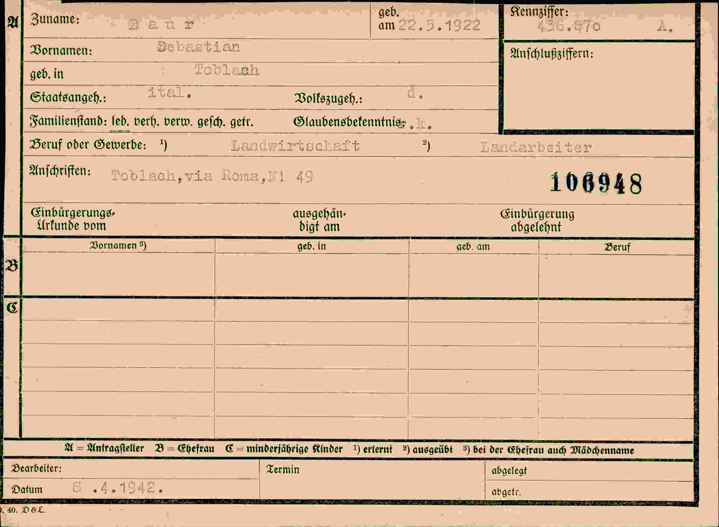 Dokument für Sebastian Baur