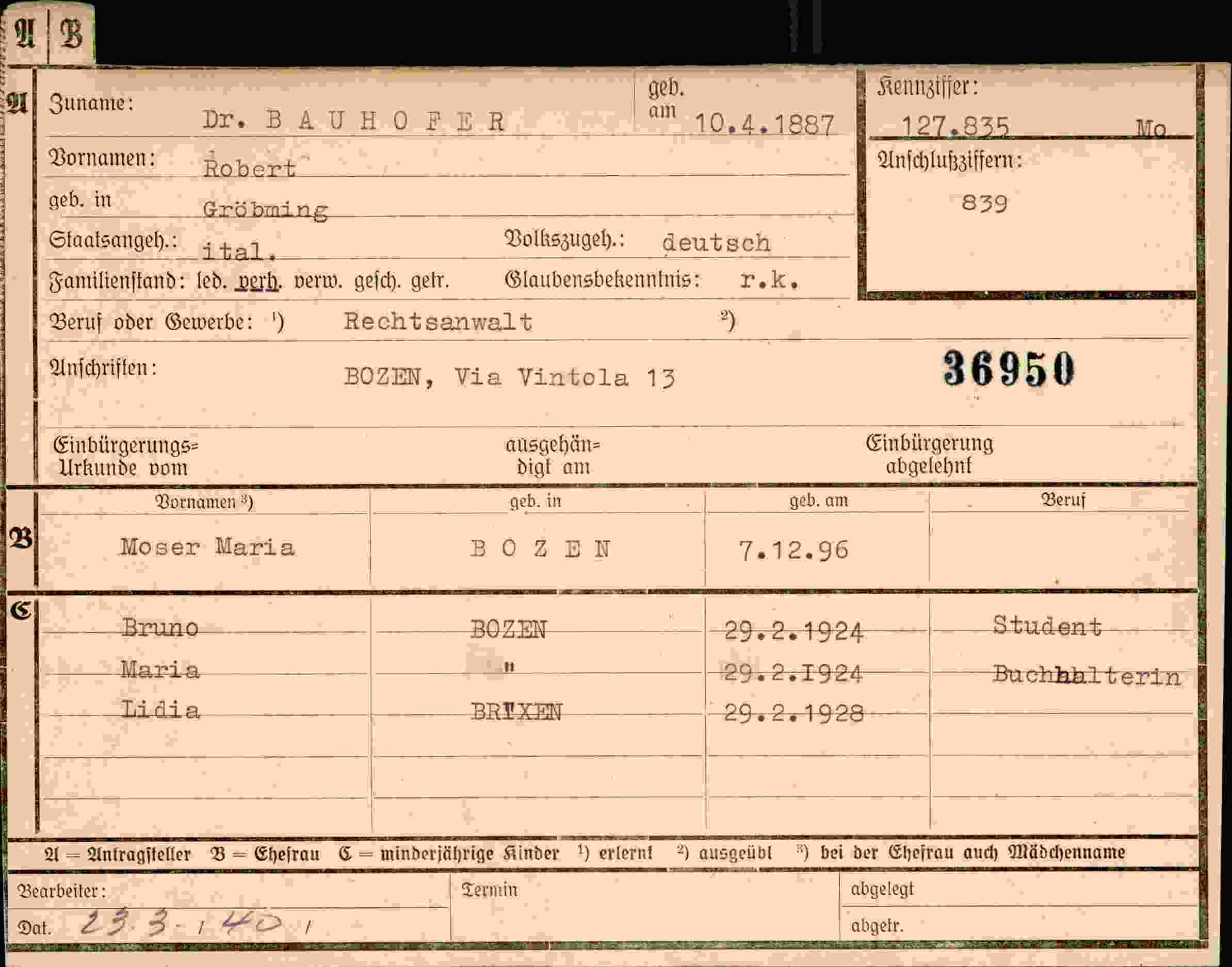 Dokument für Robert Bauhofer