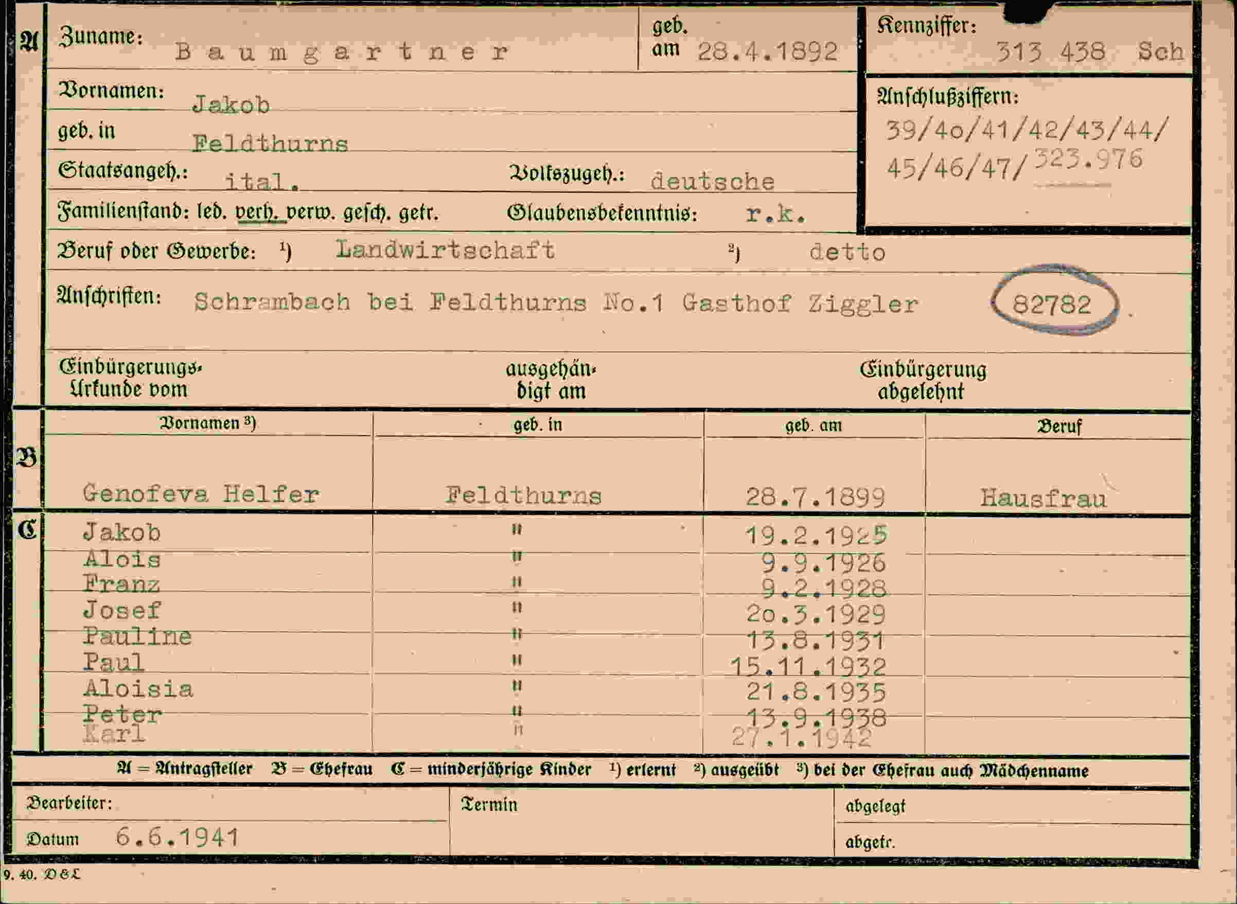 Dokument für Jakob Baumgartner
