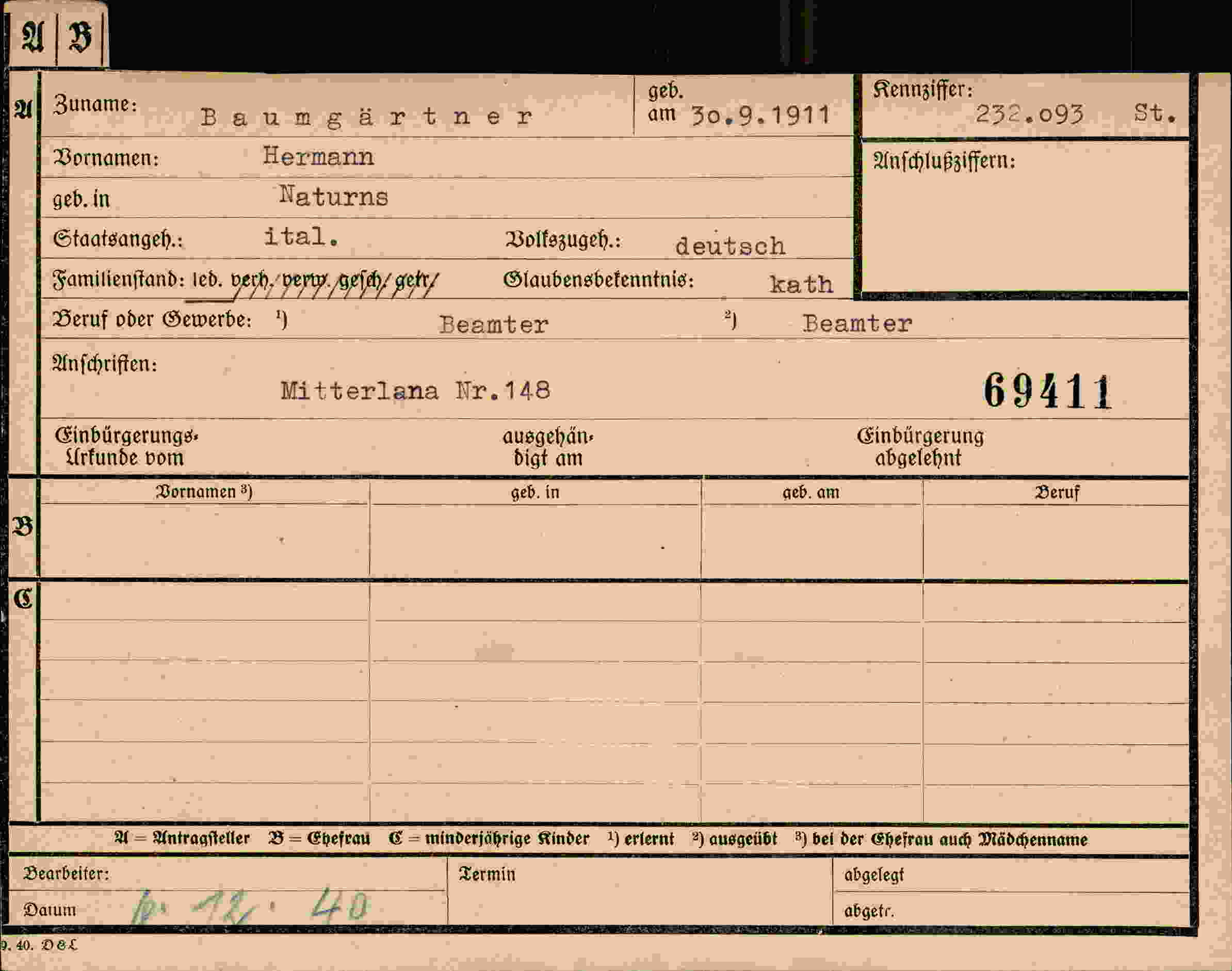 Dokument für Hermann Baumgärtner