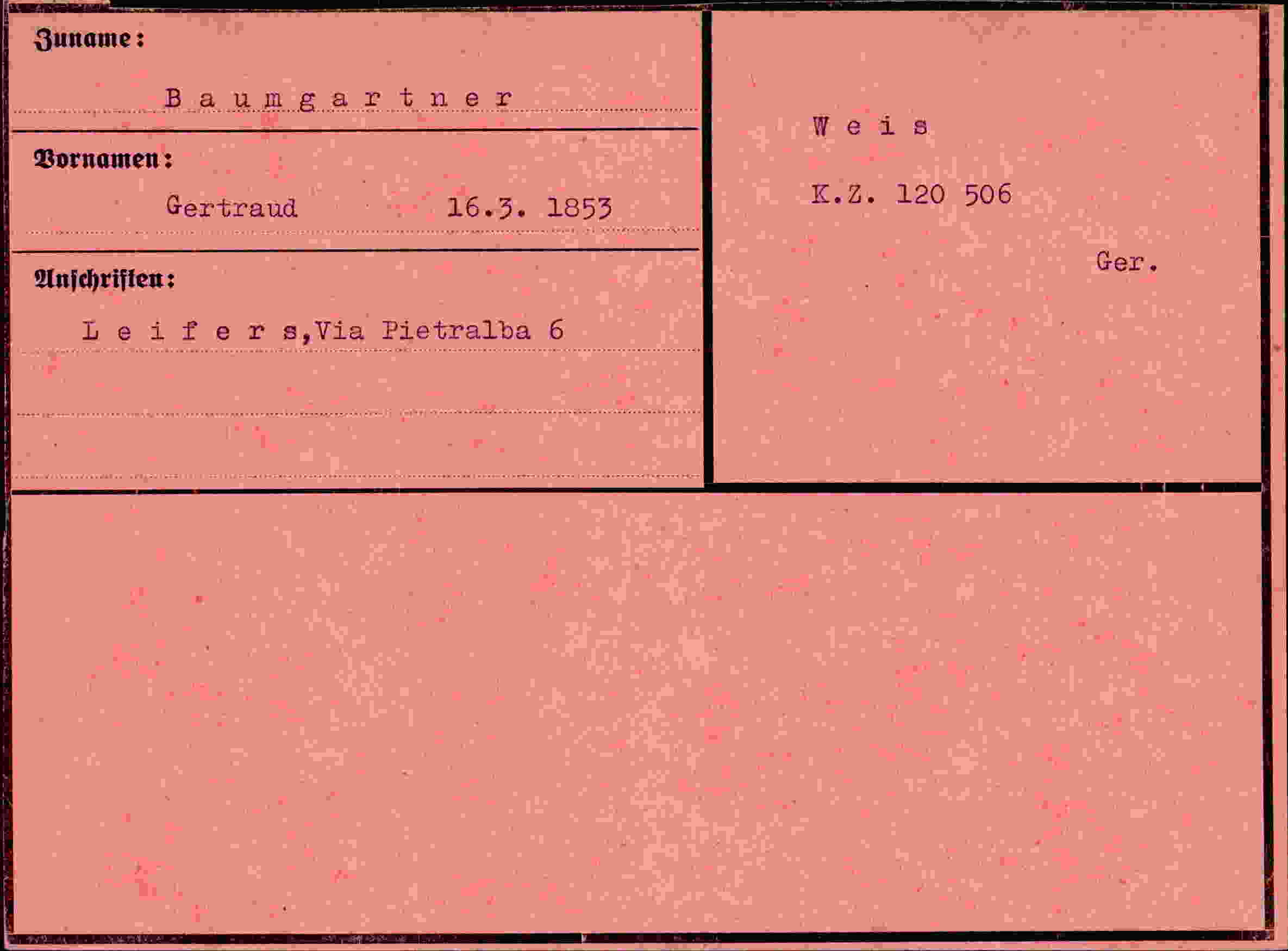 Vorderseite des Dokuments