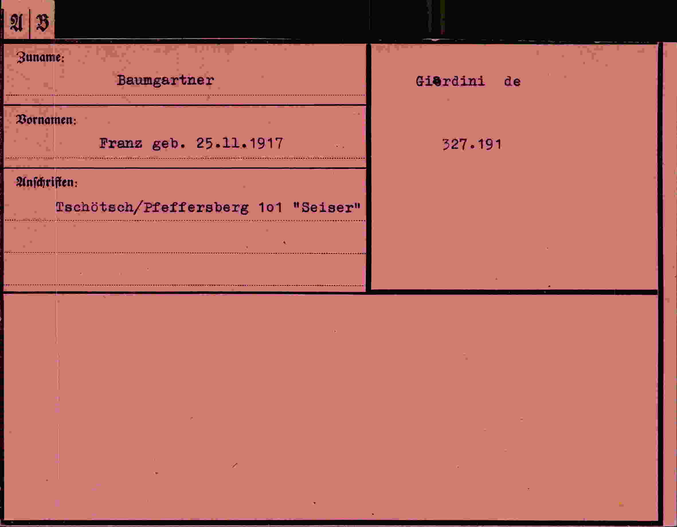 Vorderseite des Dokuments