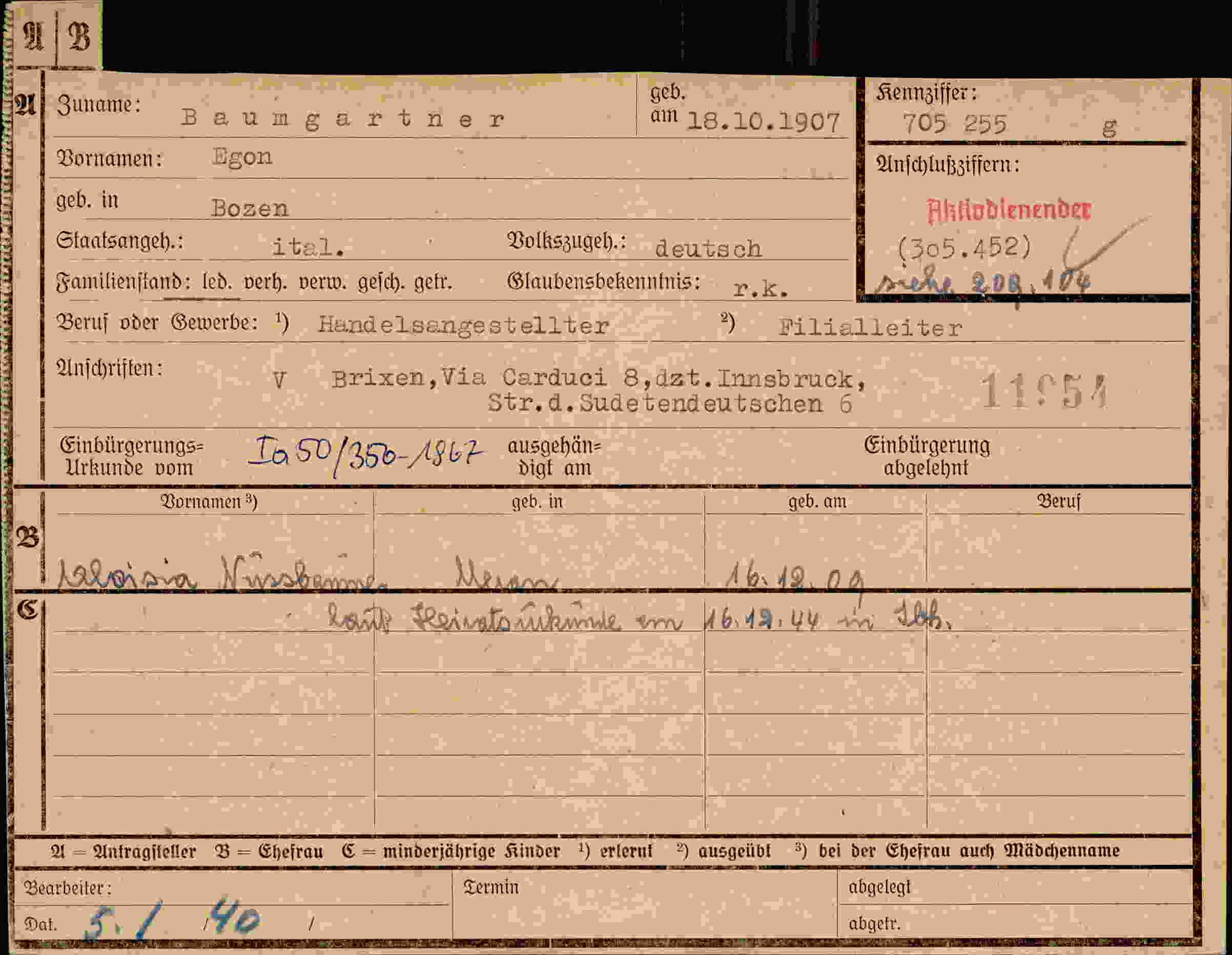 Dokument für Egon Baumgartner