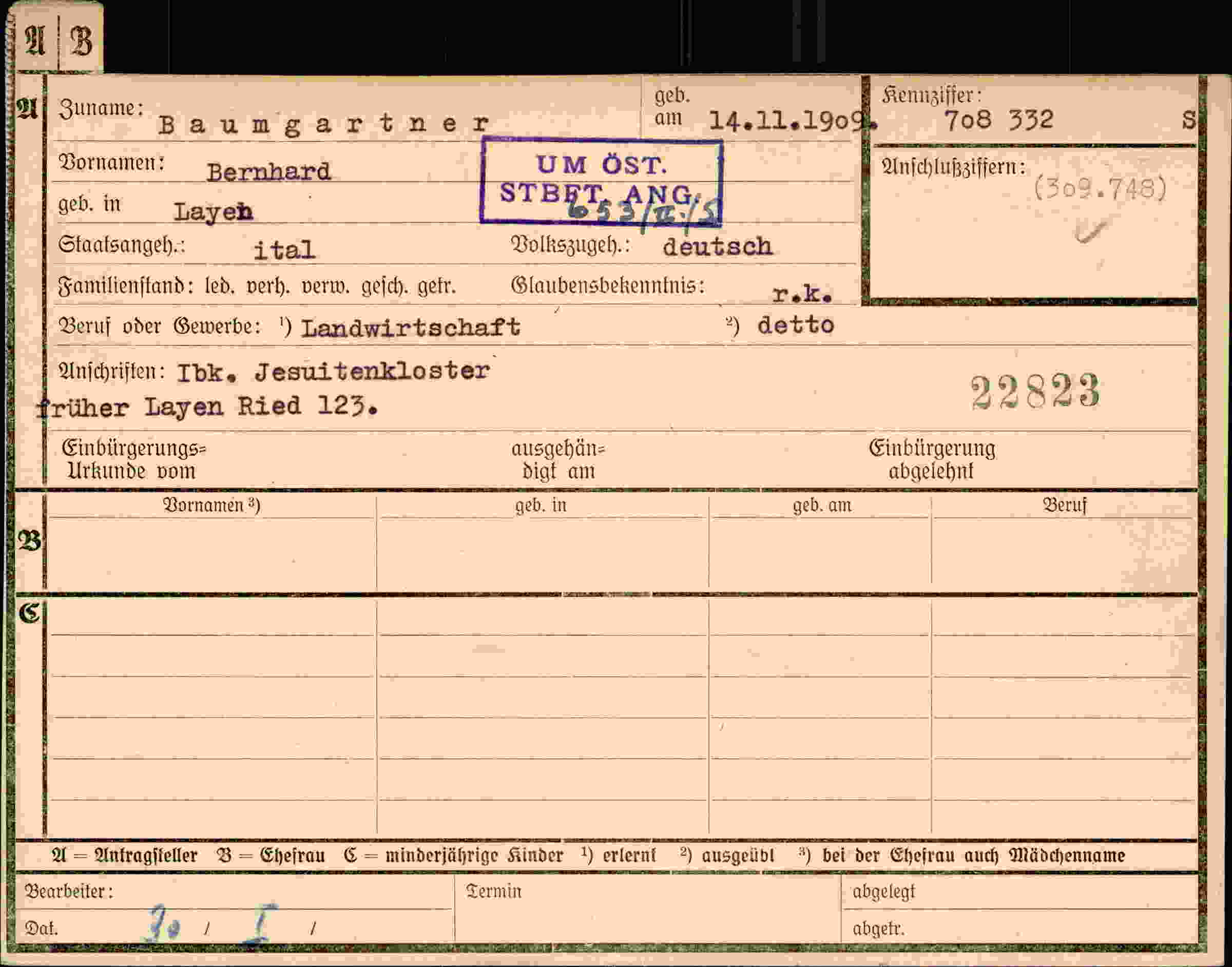 Dokument für Bernhard Baumgartner