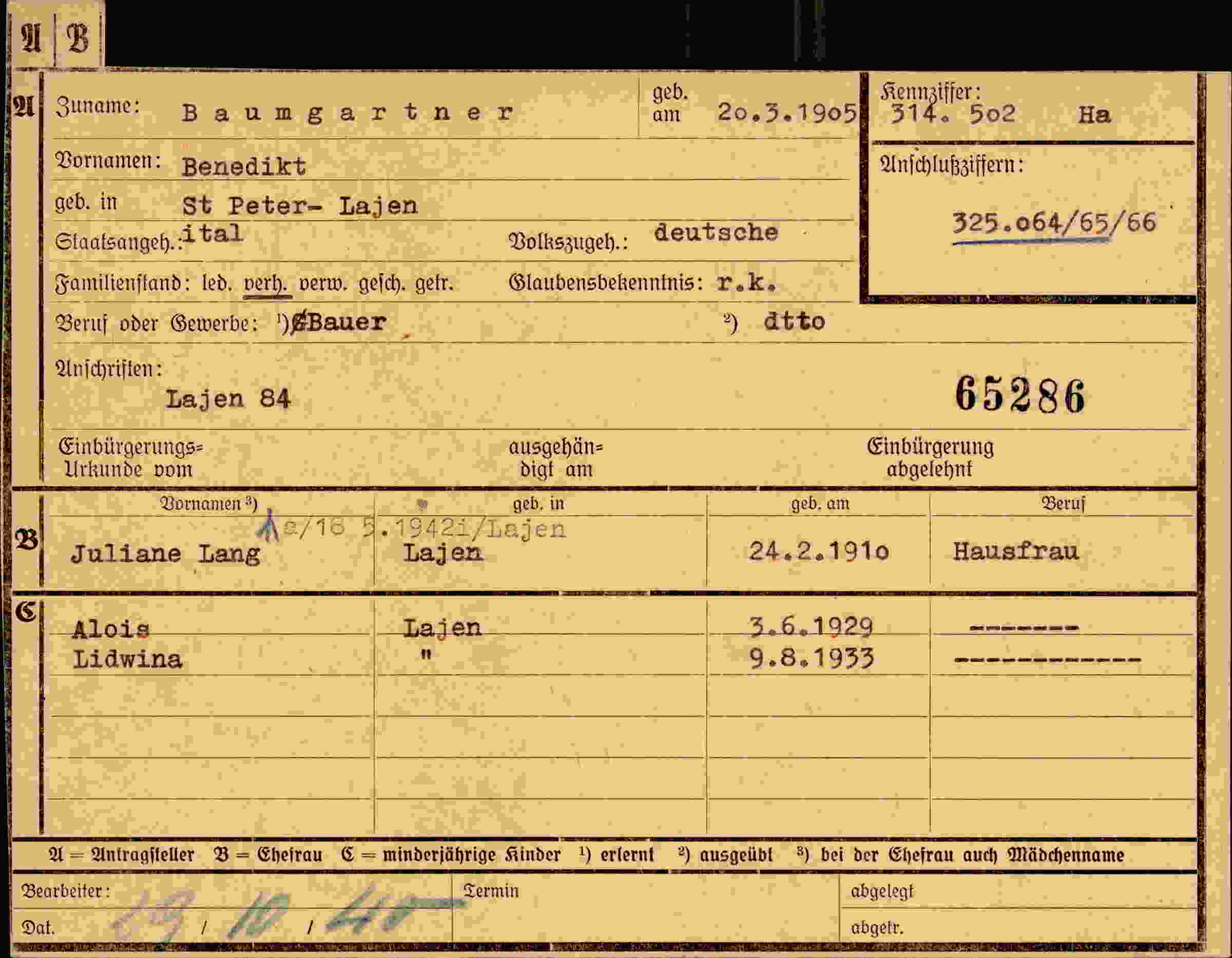 Dokument für Benedikt Baumgartner
