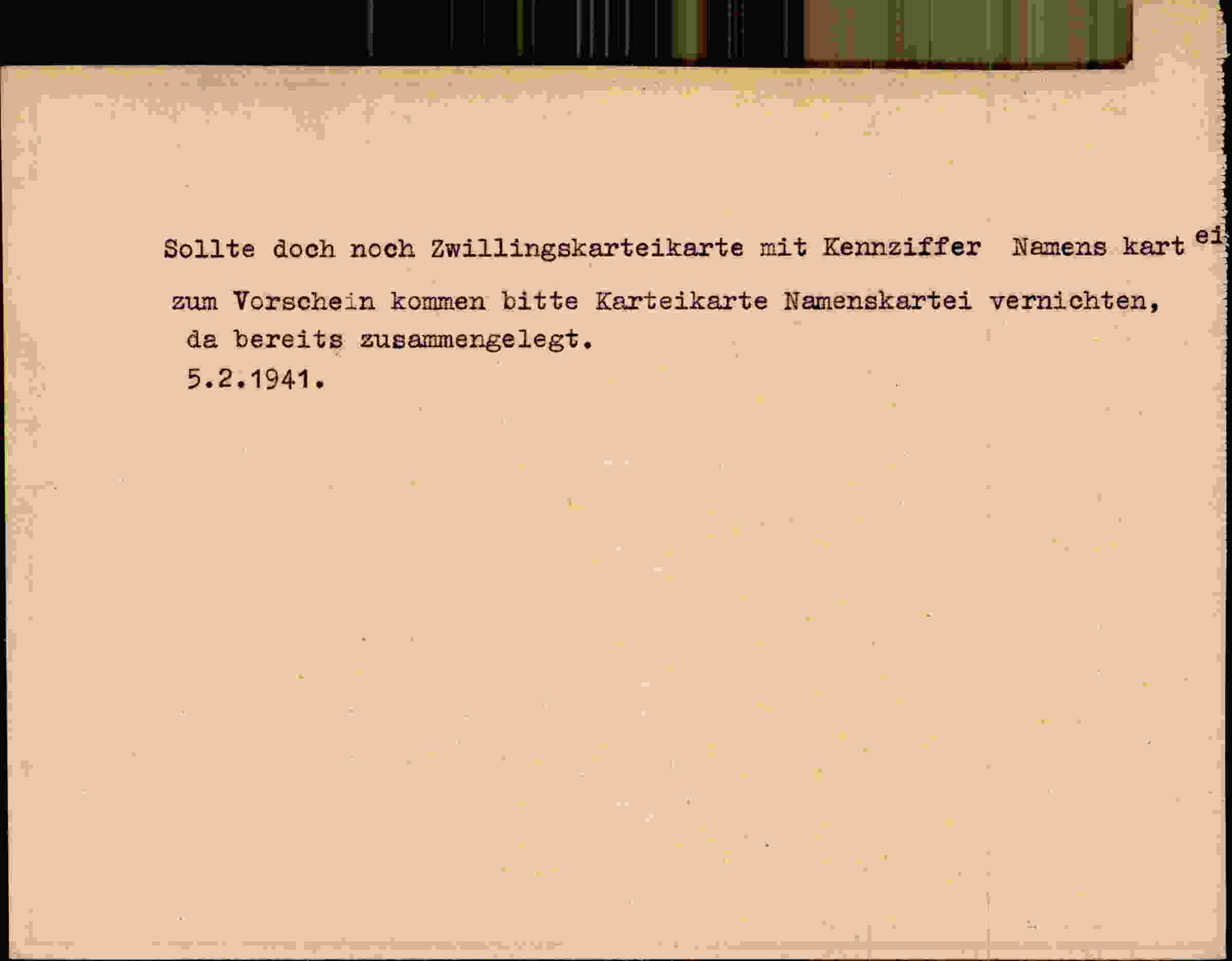 Rückseite des Dokuments