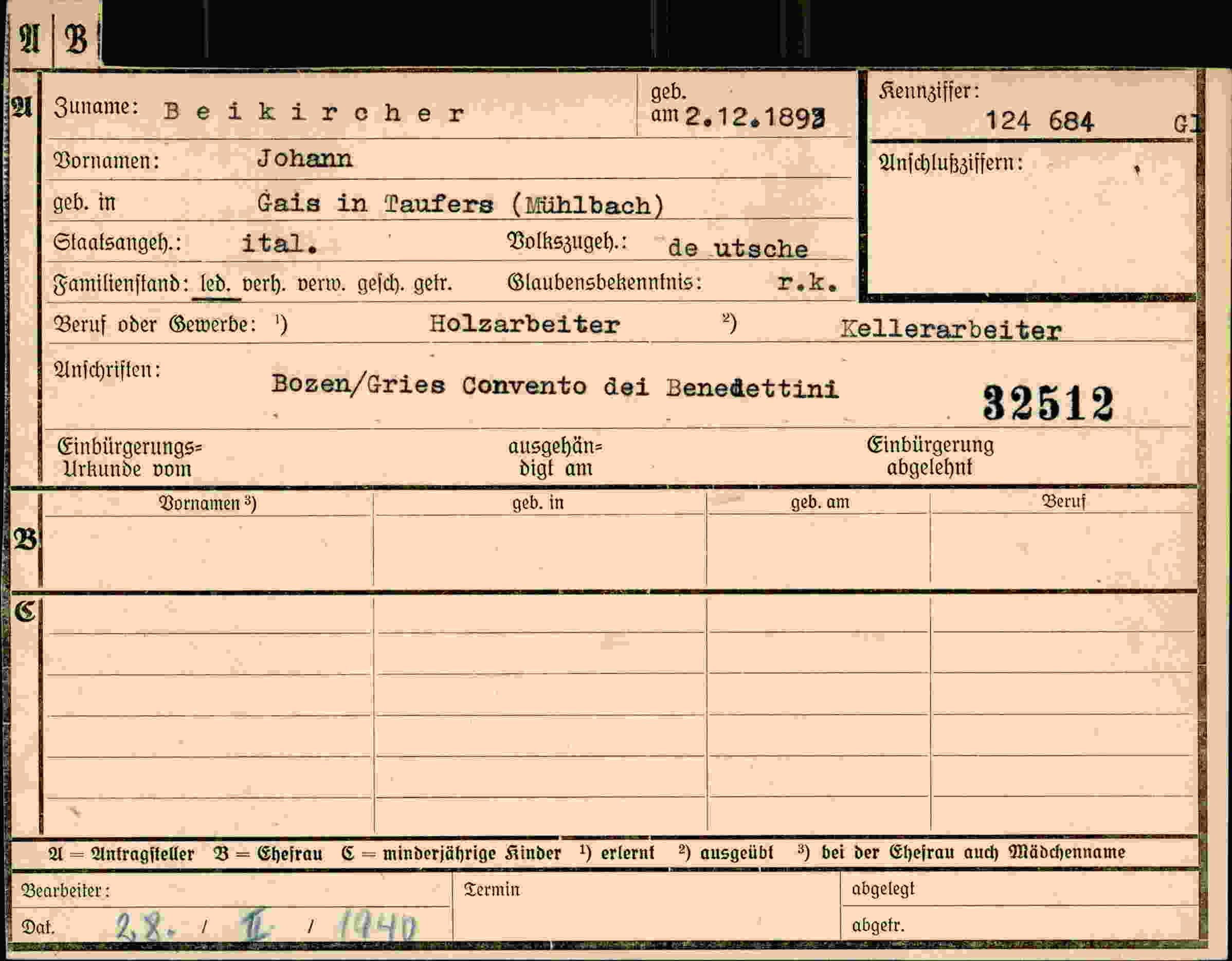 Dokument für Johann Beikircher