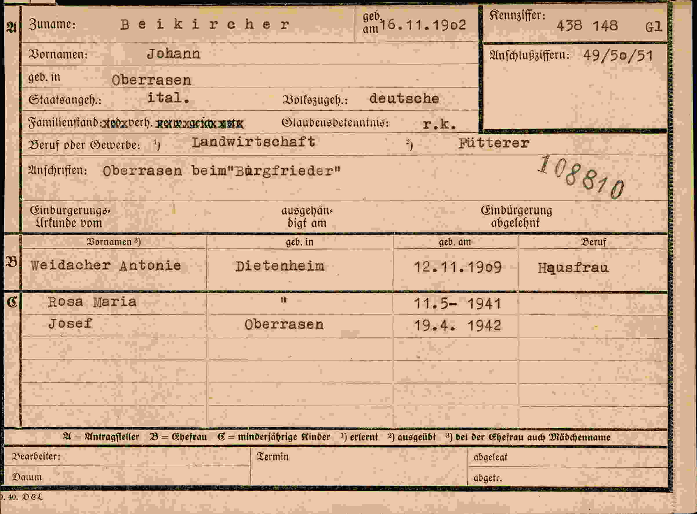 Dokument für Johann Beikircher