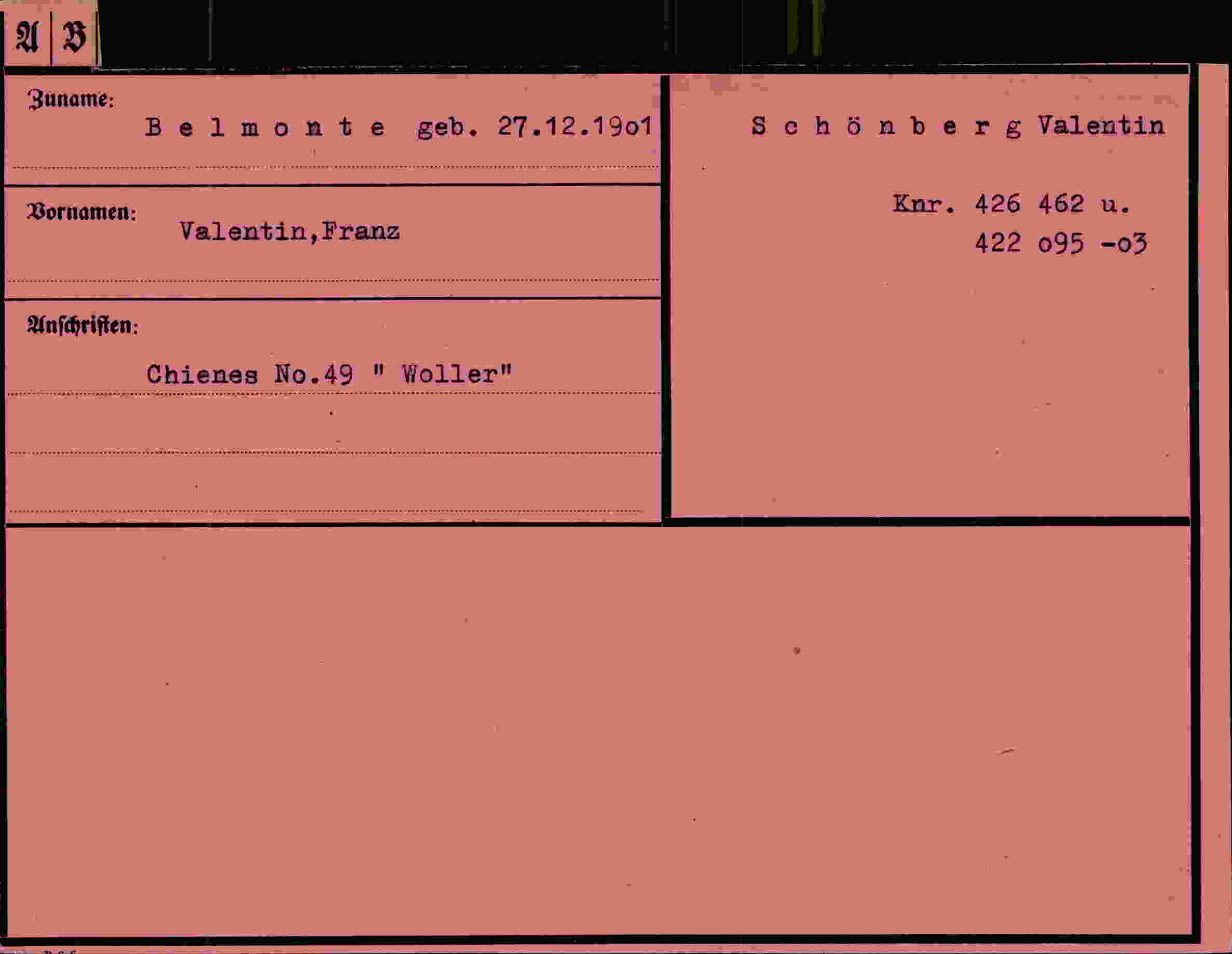 Vorderseite des Dokuments