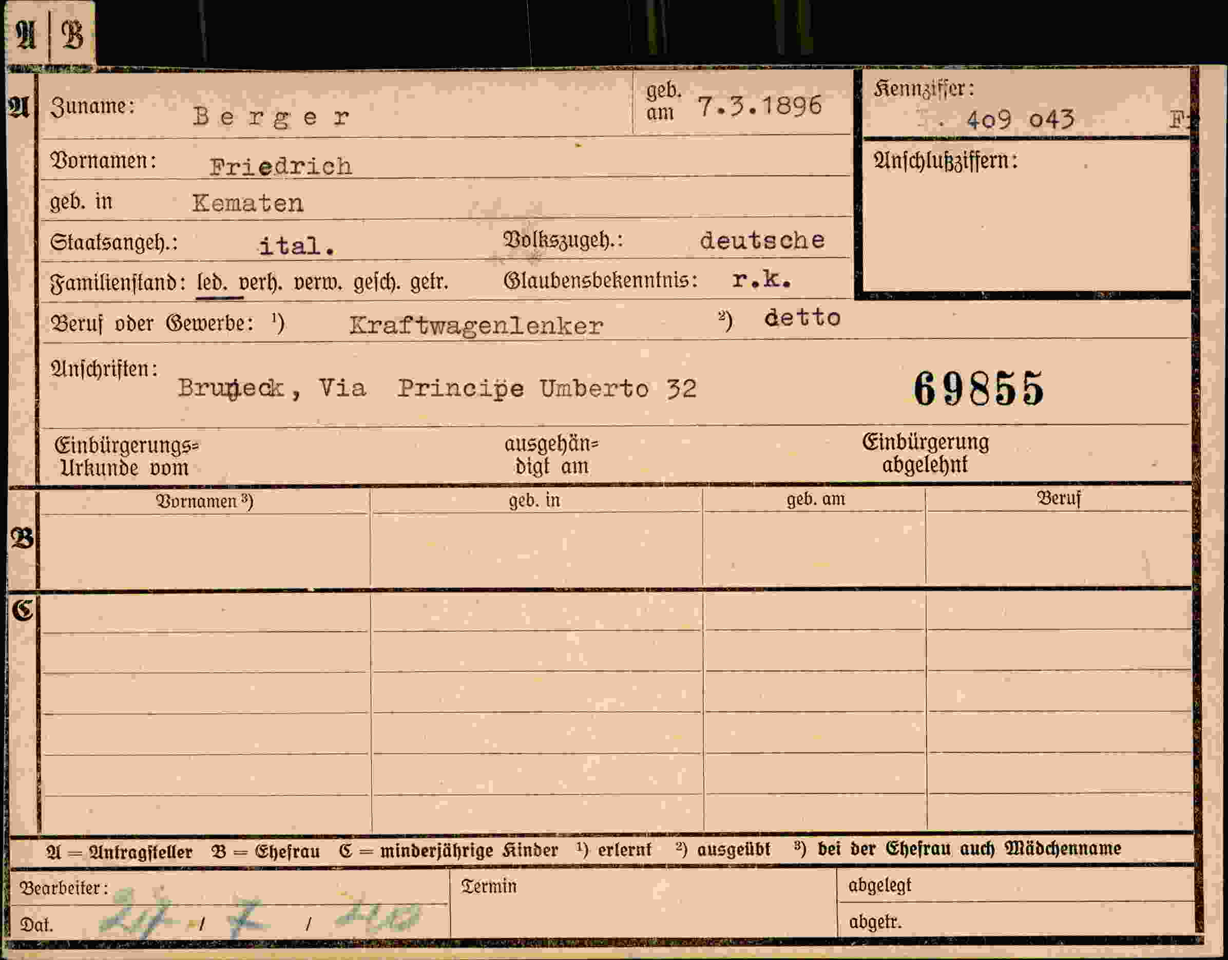 Dokument für Friedrich Berger