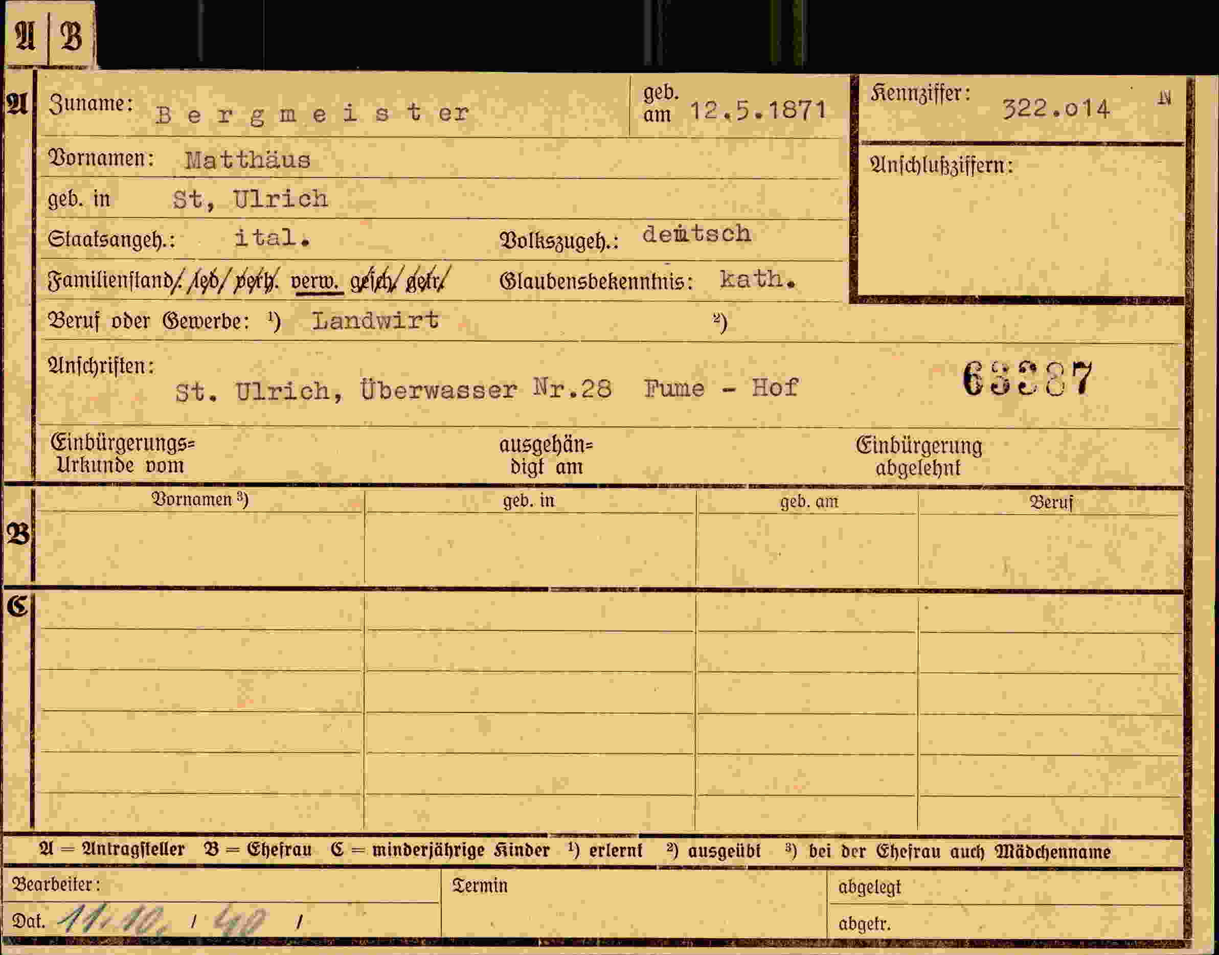 Dokument für Matthäus Bergmeister
