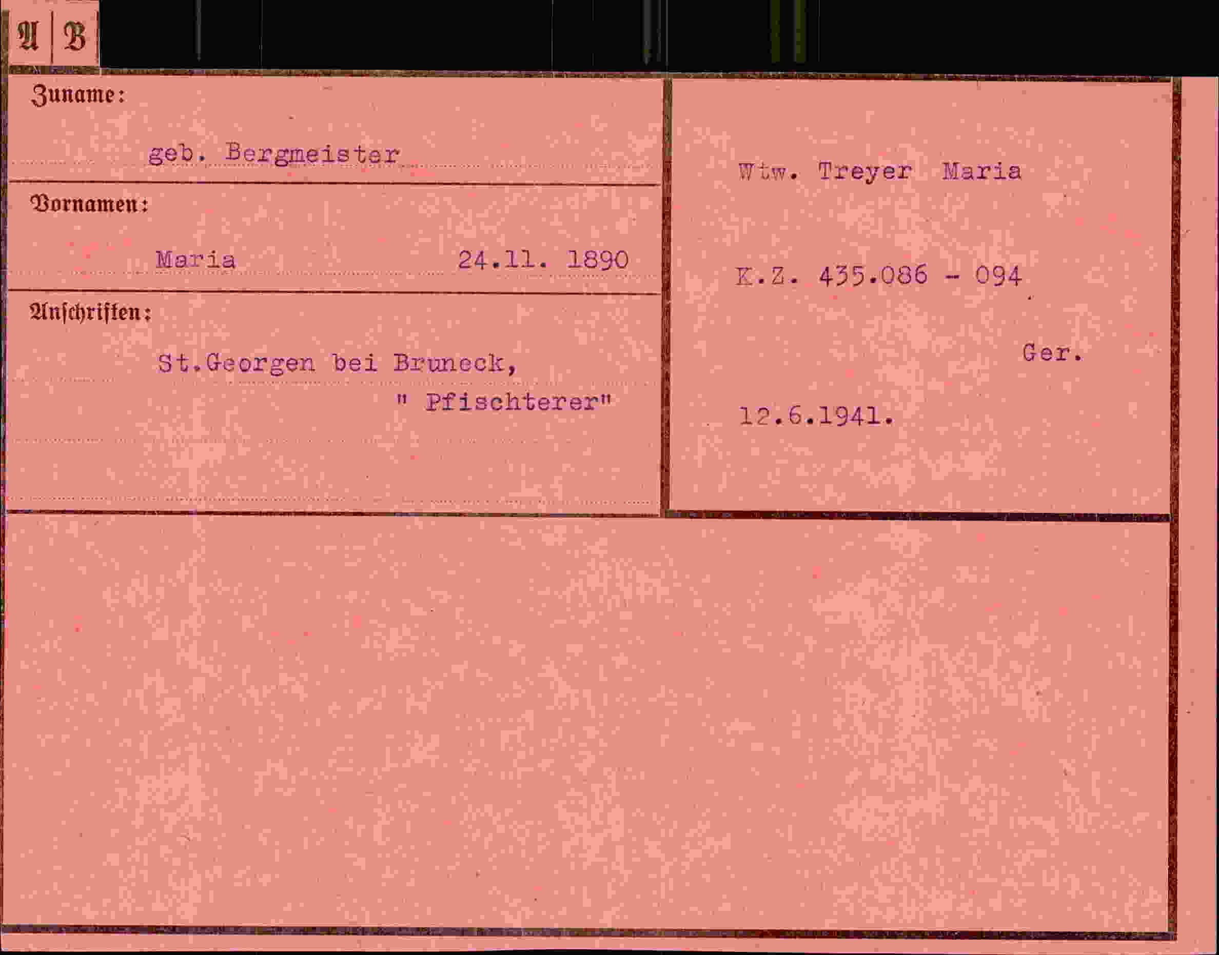 Vorderseite des Dokuments