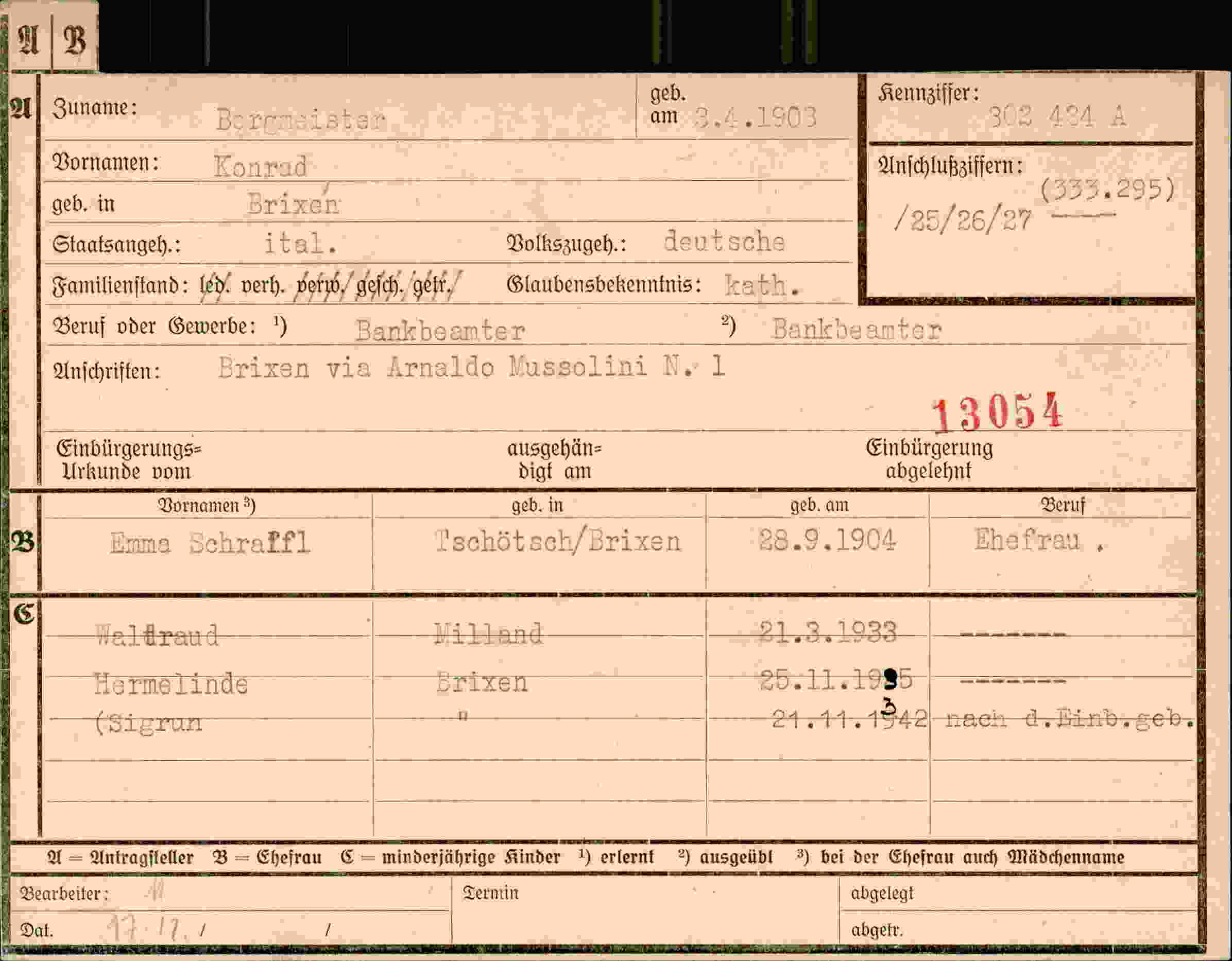 Dokument für Konrad Bergmeister