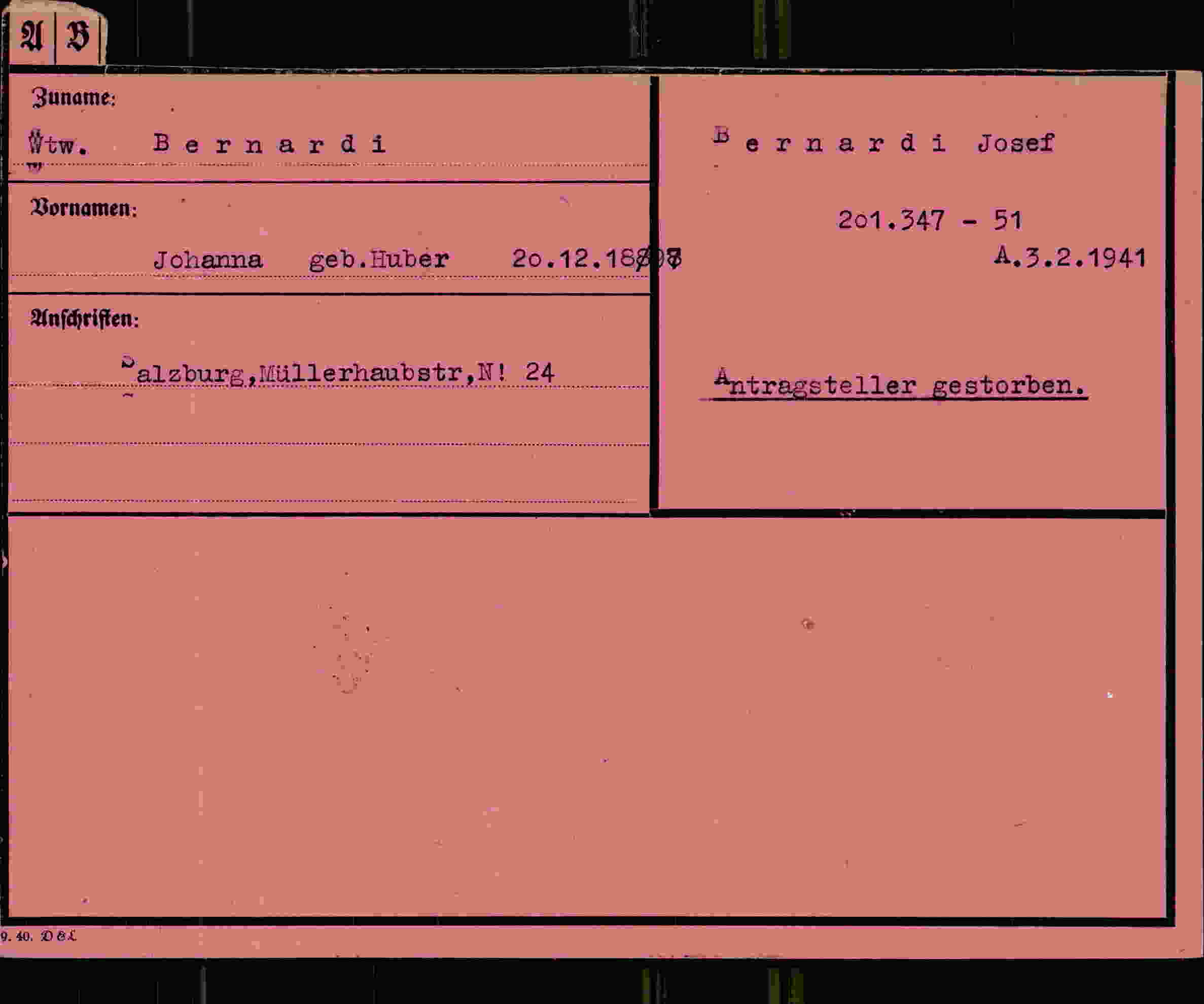 Vorderseite des Dokuments