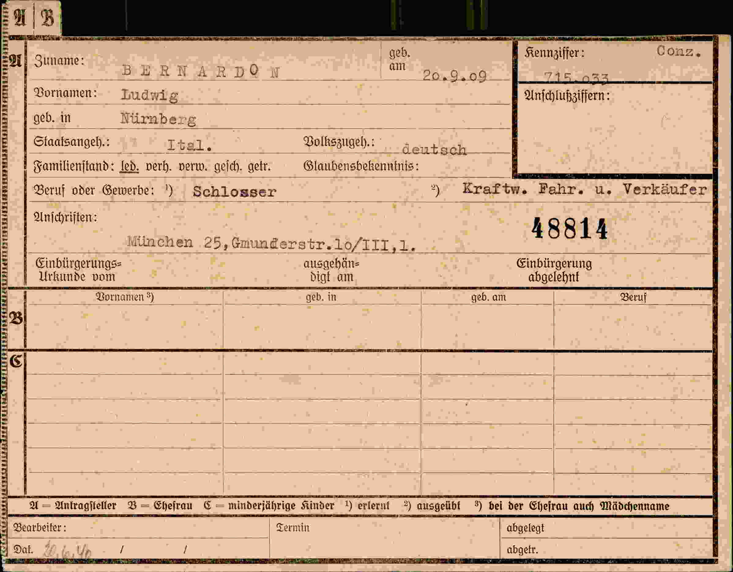 Dokument für Ludwig Bernardon