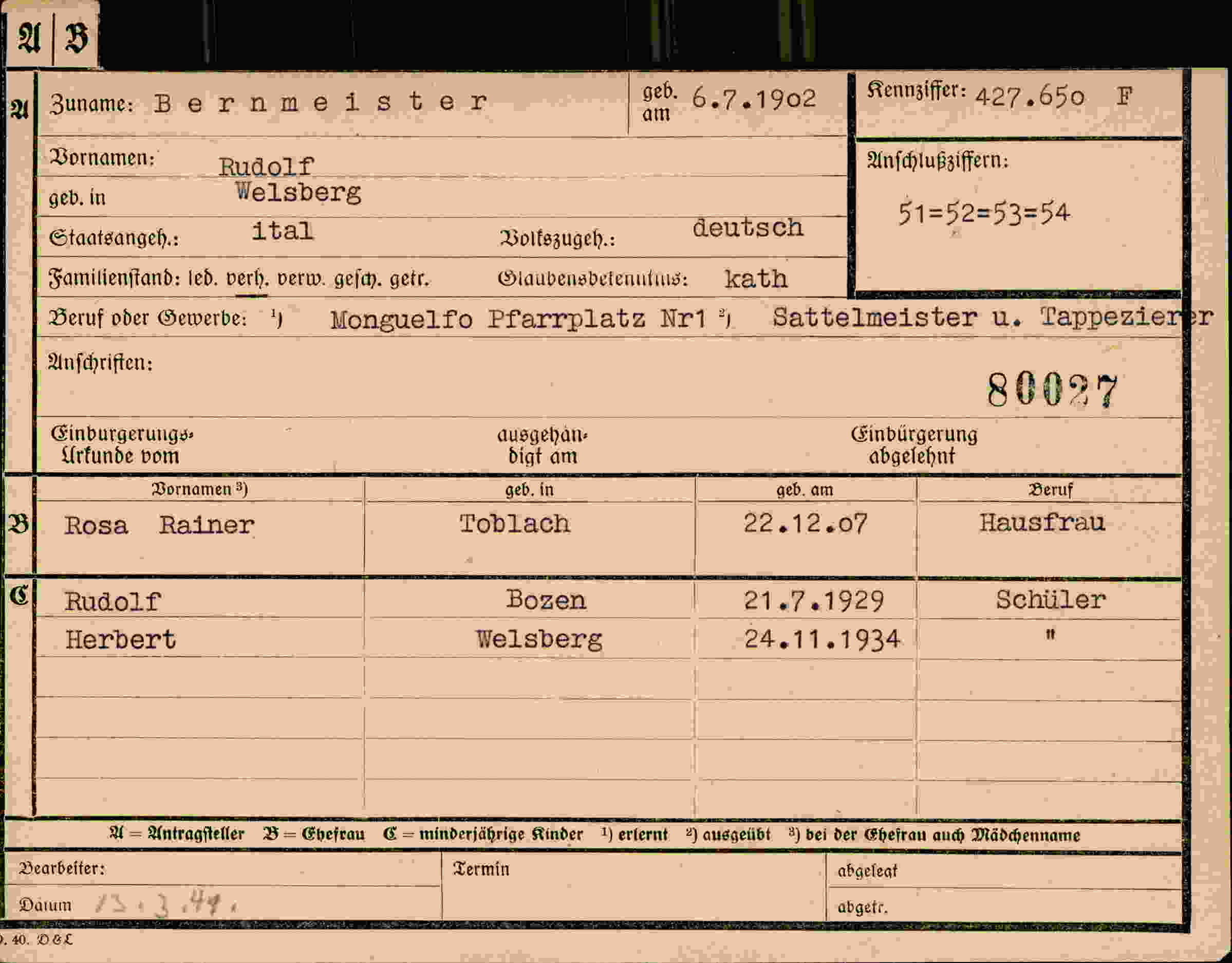 Dokument für Rudolf Bernmeister