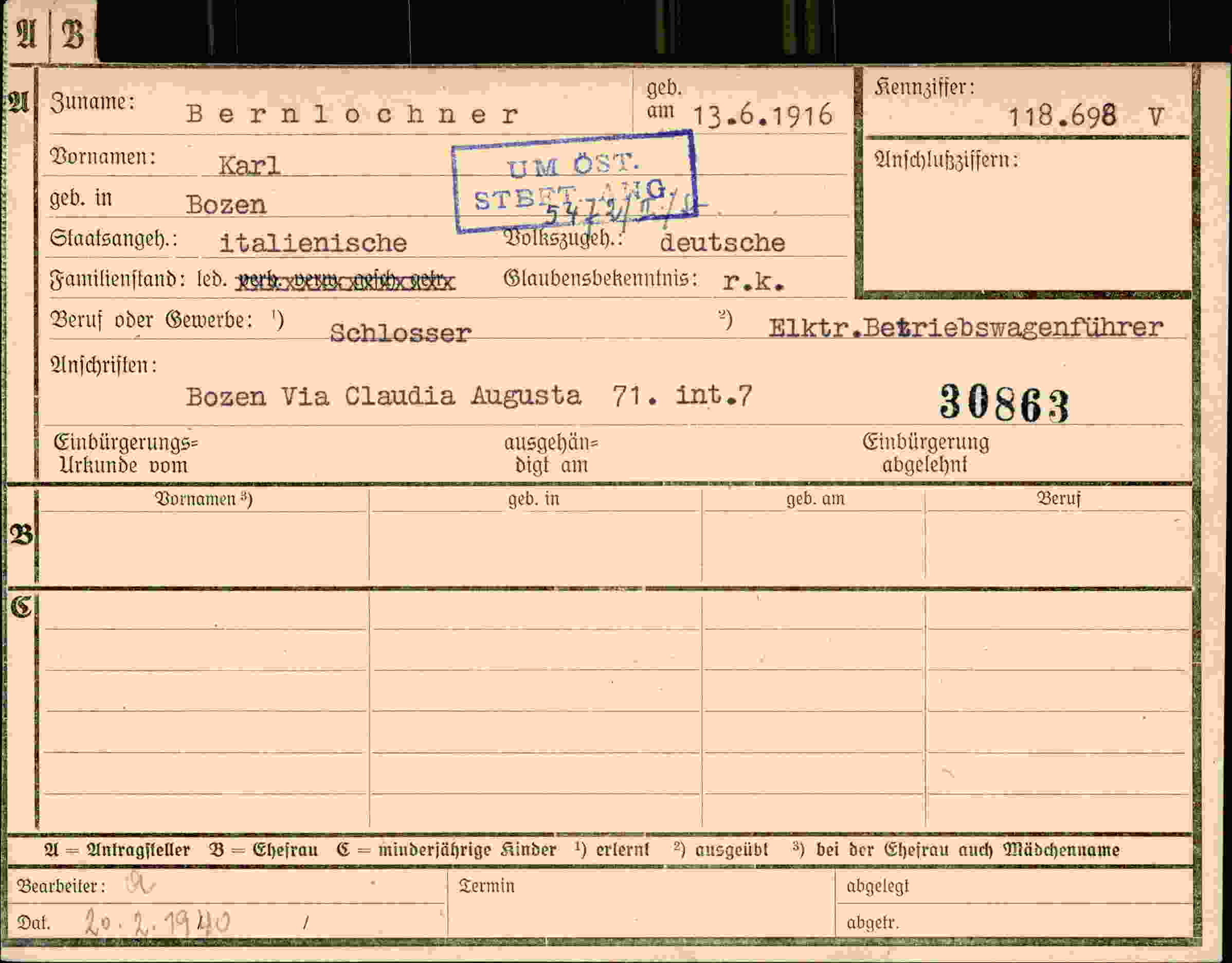 Dokument für Karl Bernlochner
