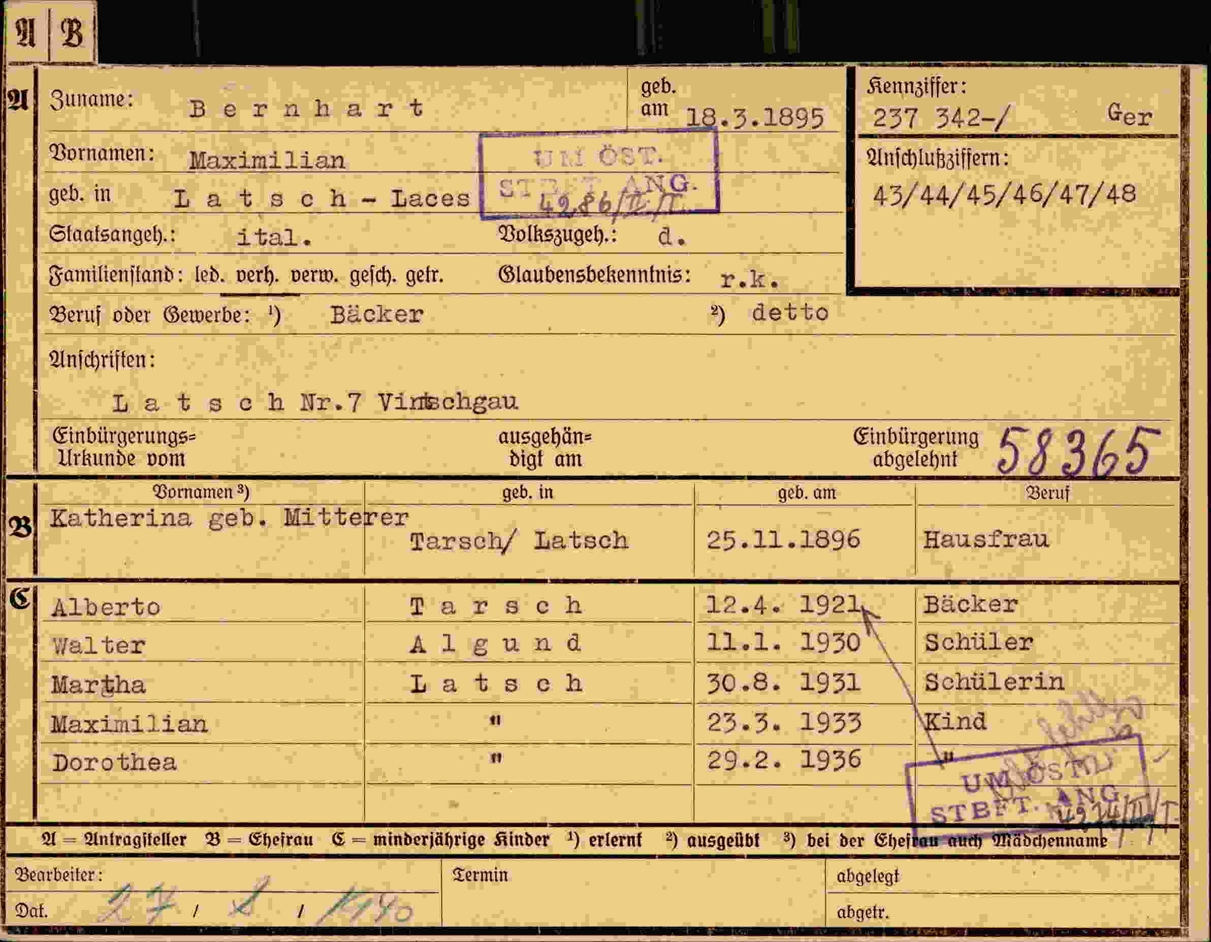 Dokument für Maximilian Bernhart