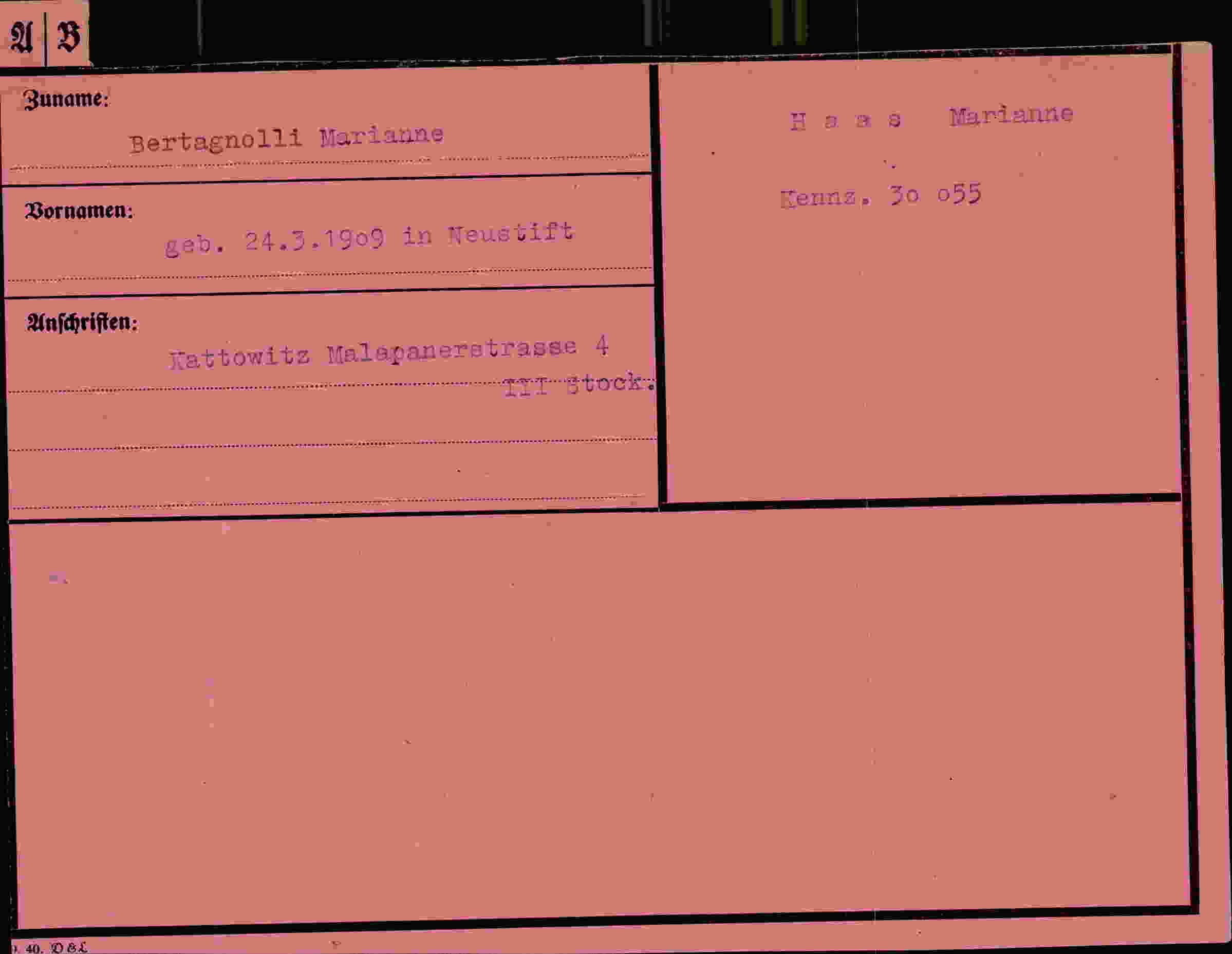 Vorderseite des Dokuments