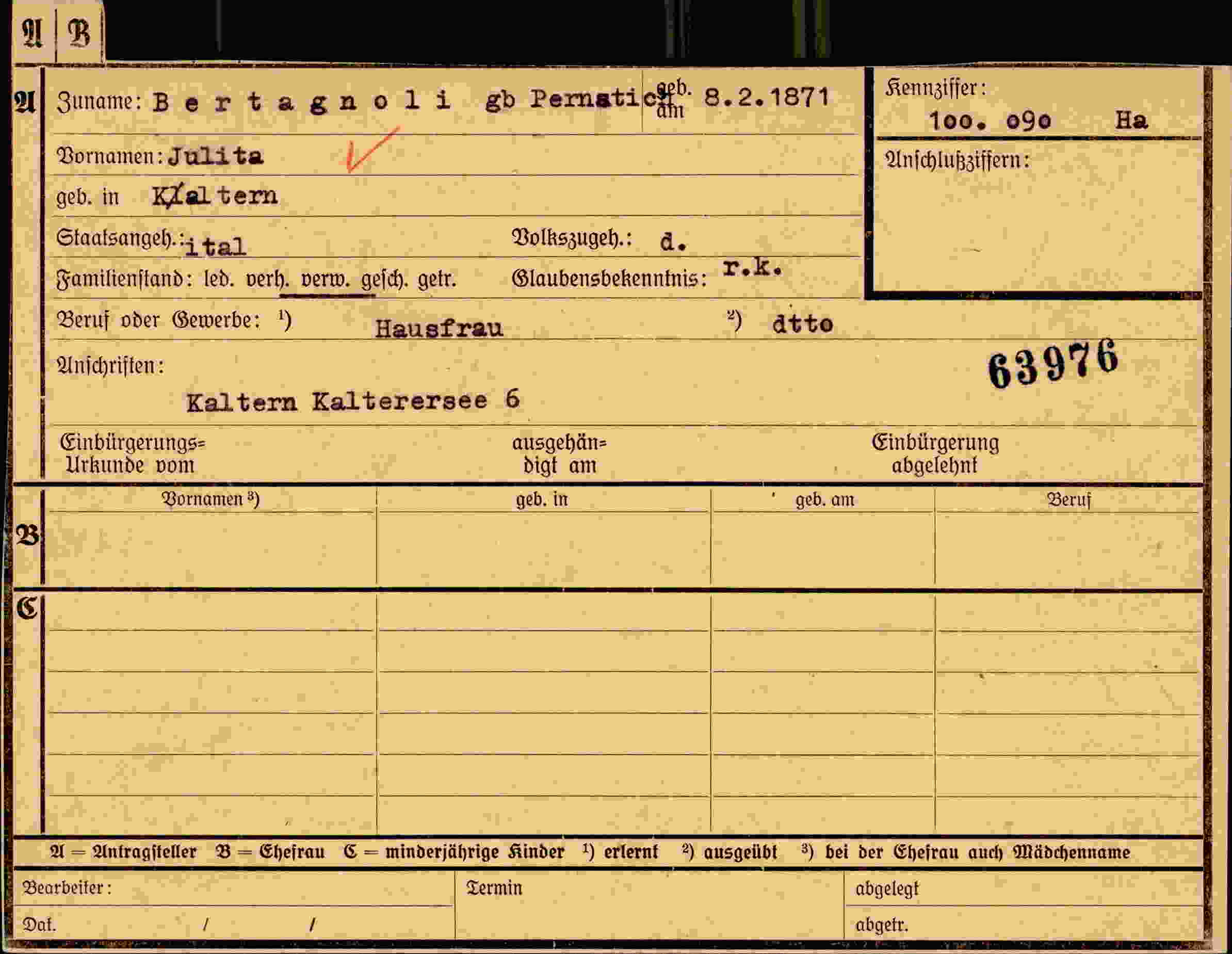 Dokument für Julita Bertagnoli gb Pernastic
