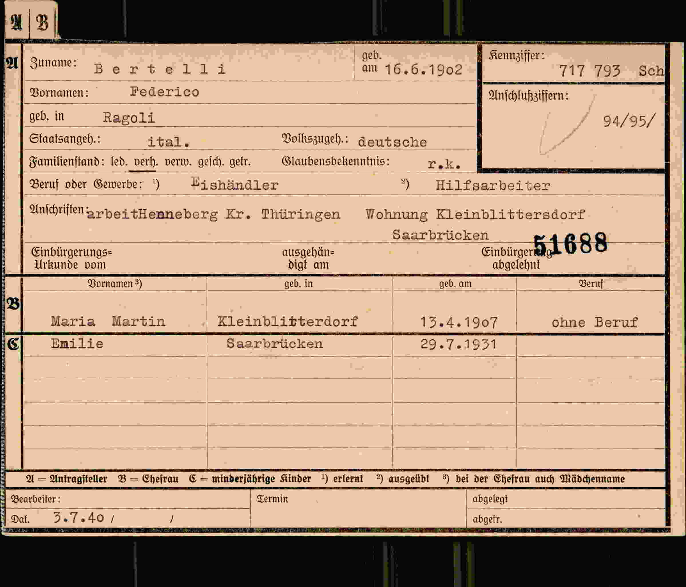Vorderseite des Dokuments