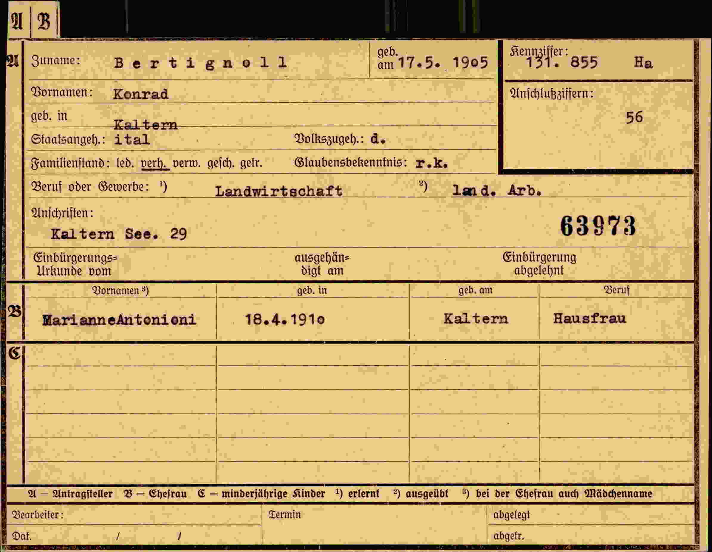 Dokument für Konrad Bertignoll