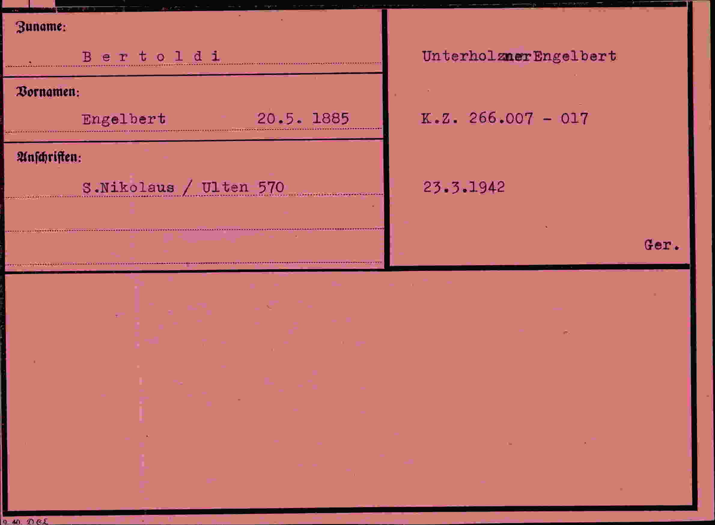 Vorderseite des Dokuments