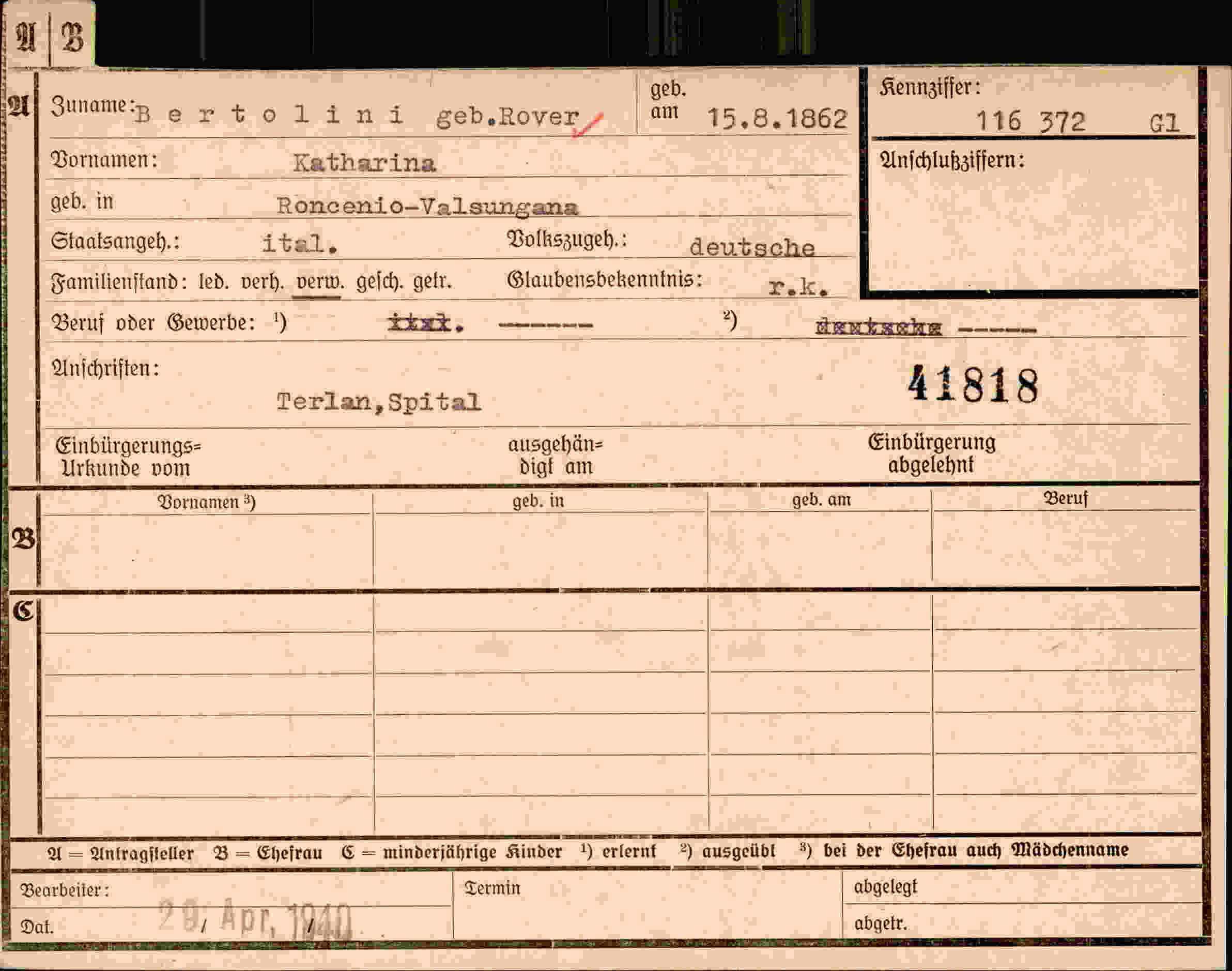Dokument für Katharina Bertolini