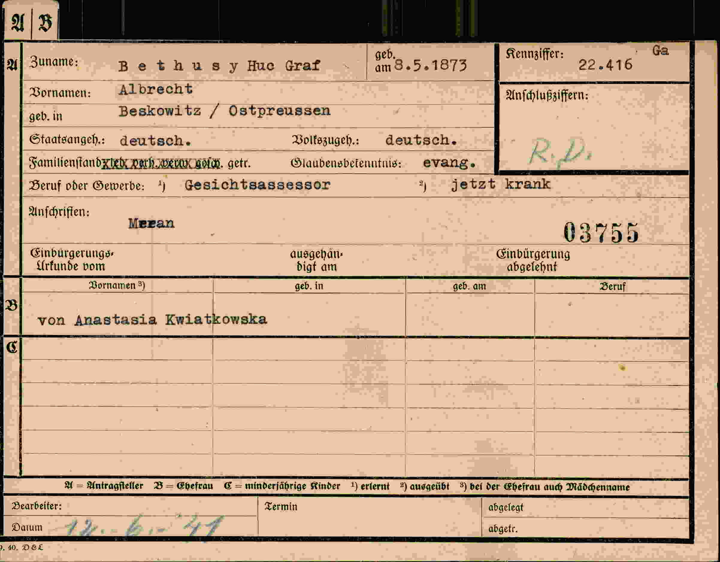 Dokument für Albrecht Graf
