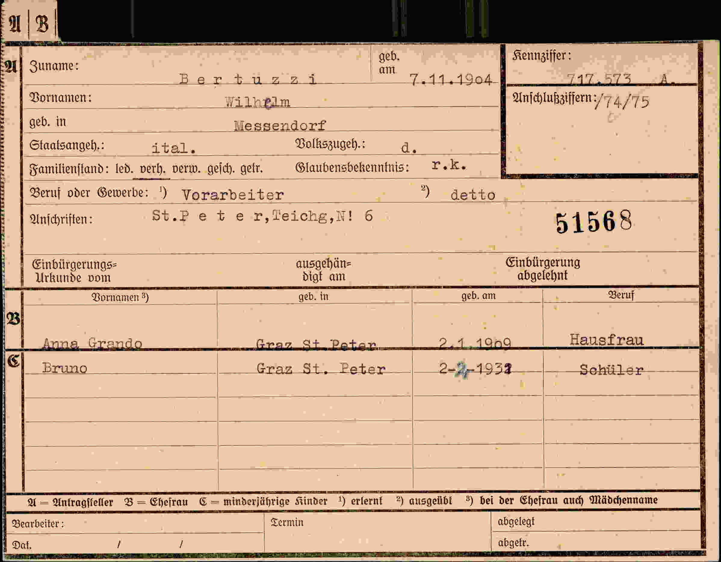Dokument für Wilhelm Bertuzzi