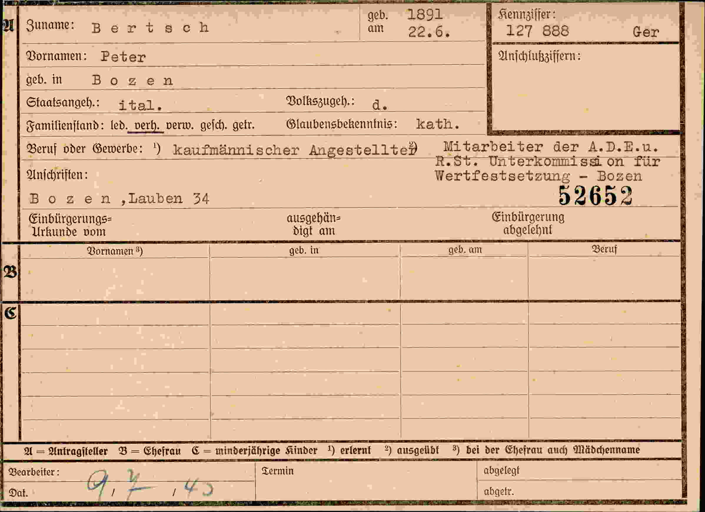 Dokument für Peter Bertsch